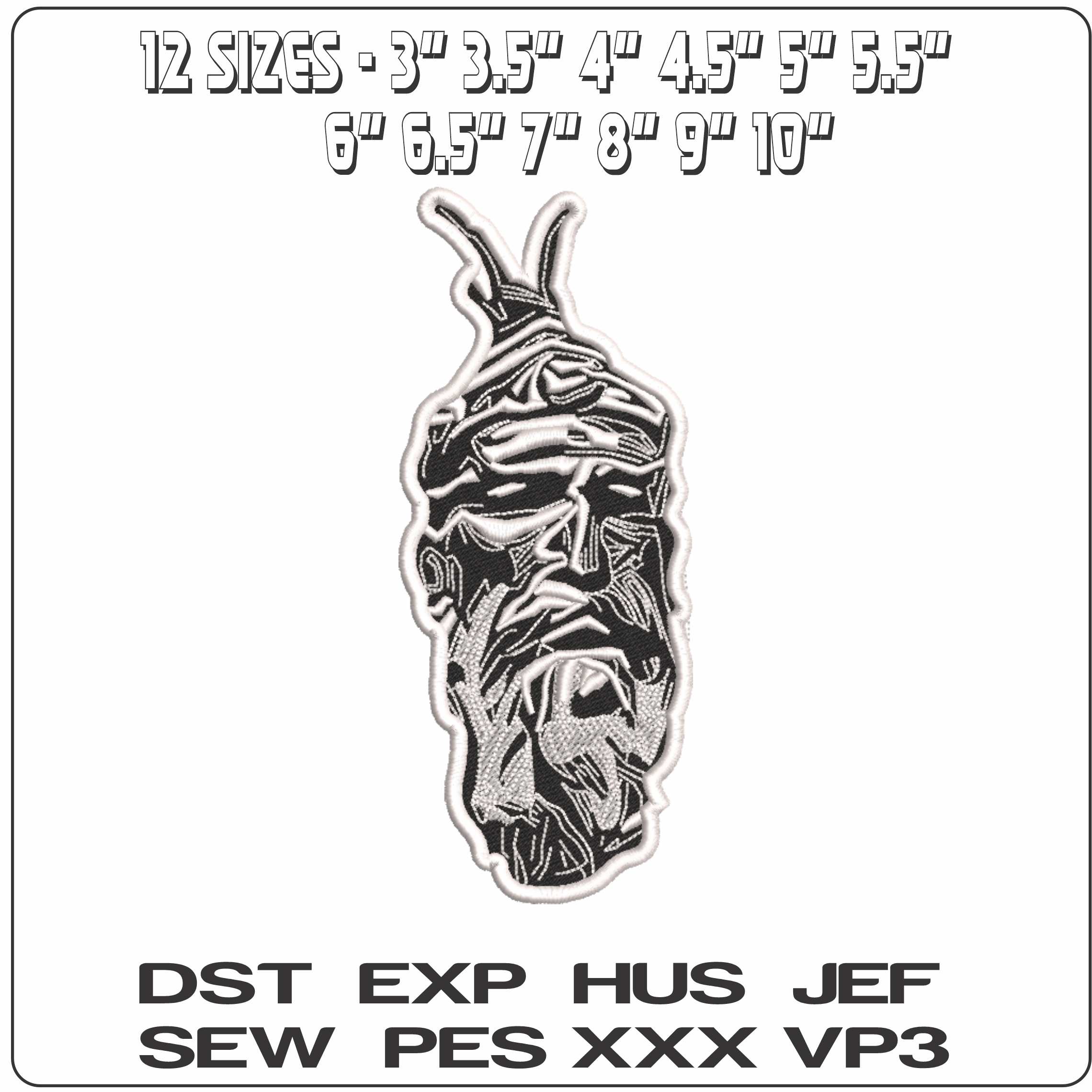 Skenderbeu Face - Elegant embroidery design file-instant download — view 2