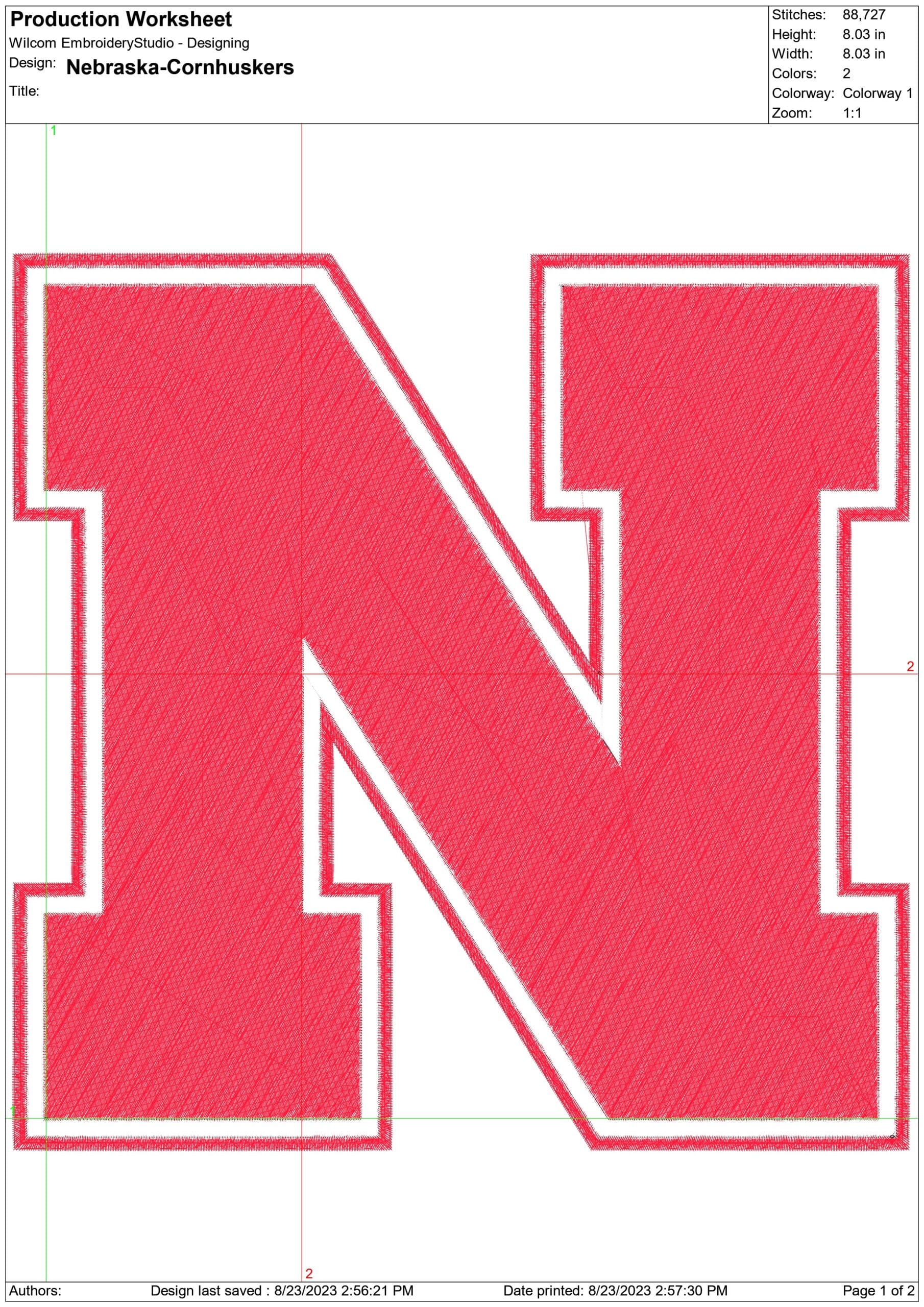 Nebraska Cornhuskers NFL embroidery design -Memorial Stadium men's football embroidery machine pattern embroidery file - instant download — view 2