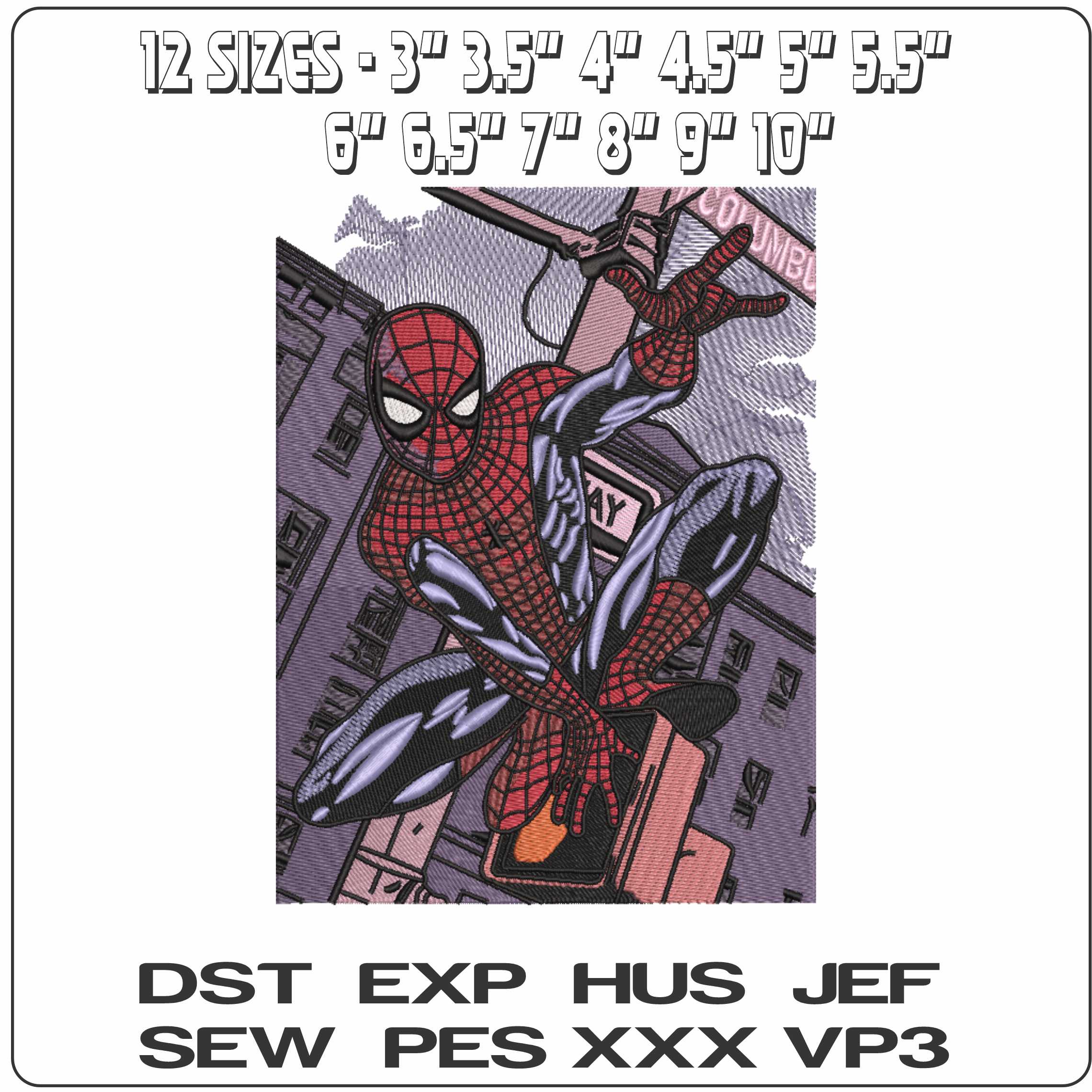 Spideman on Traffic Lights - Elegant embroidery design file-instant download — view 2
