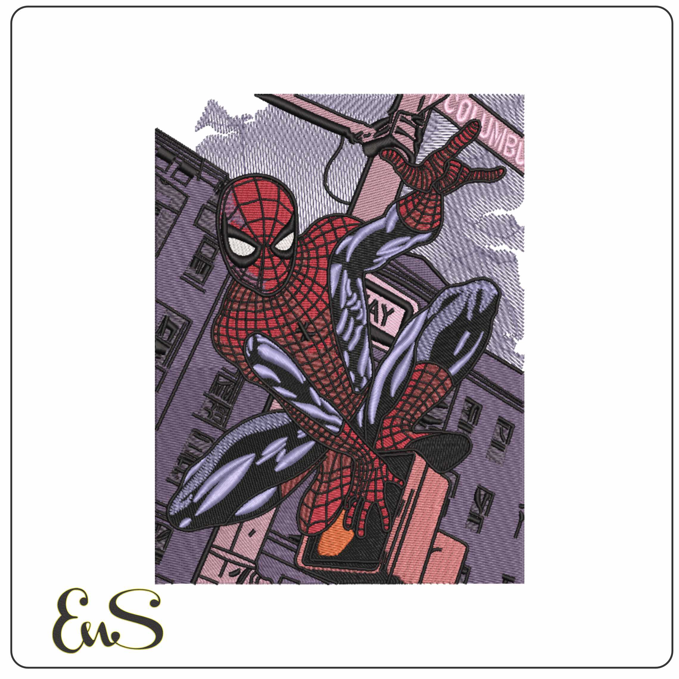 Spideman on Traffic Lights - Elegant embroidery design file-instant download