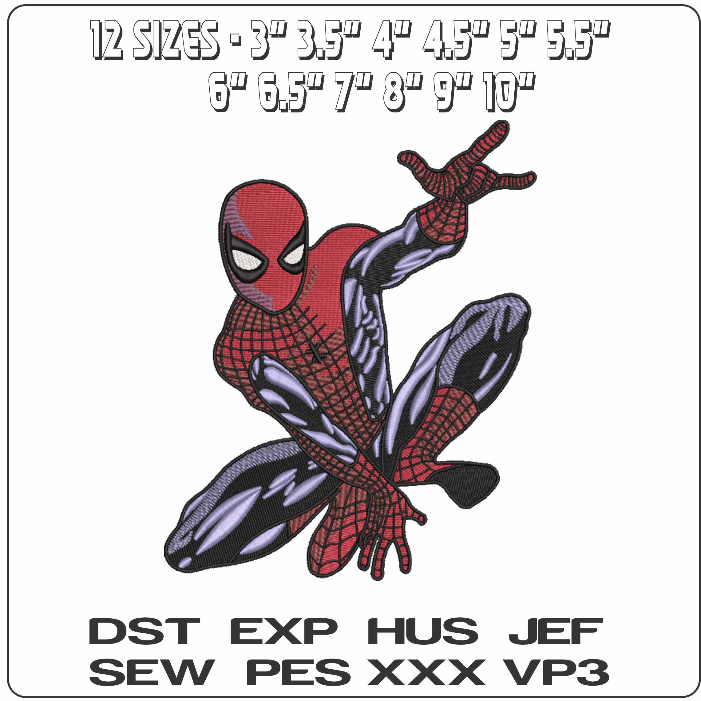 Spideman sitting ready to spin web - Elegant embroidery design file-instant download — view 2