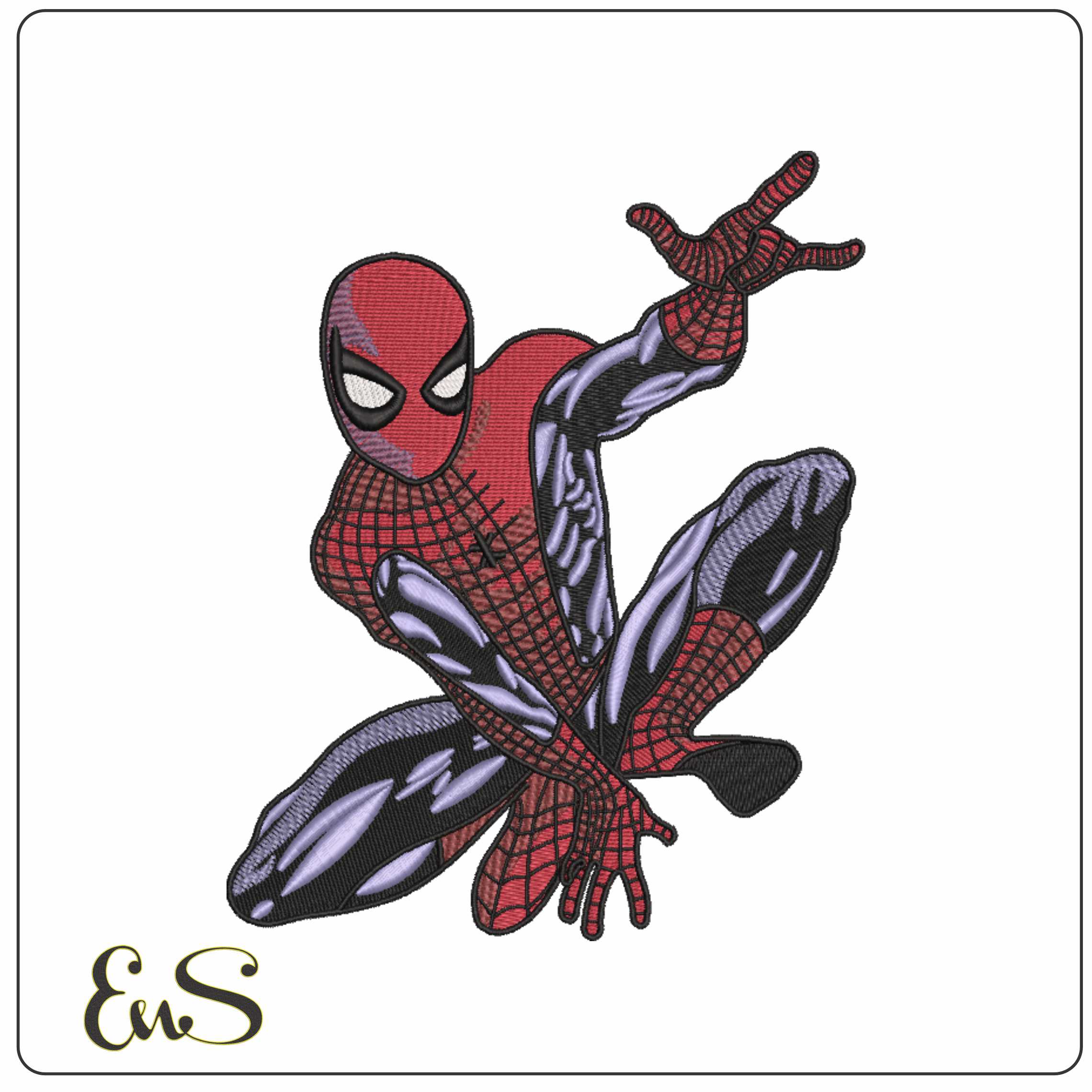 Spideman sitting ready to spin web - Elegant embroidery design file-instant download