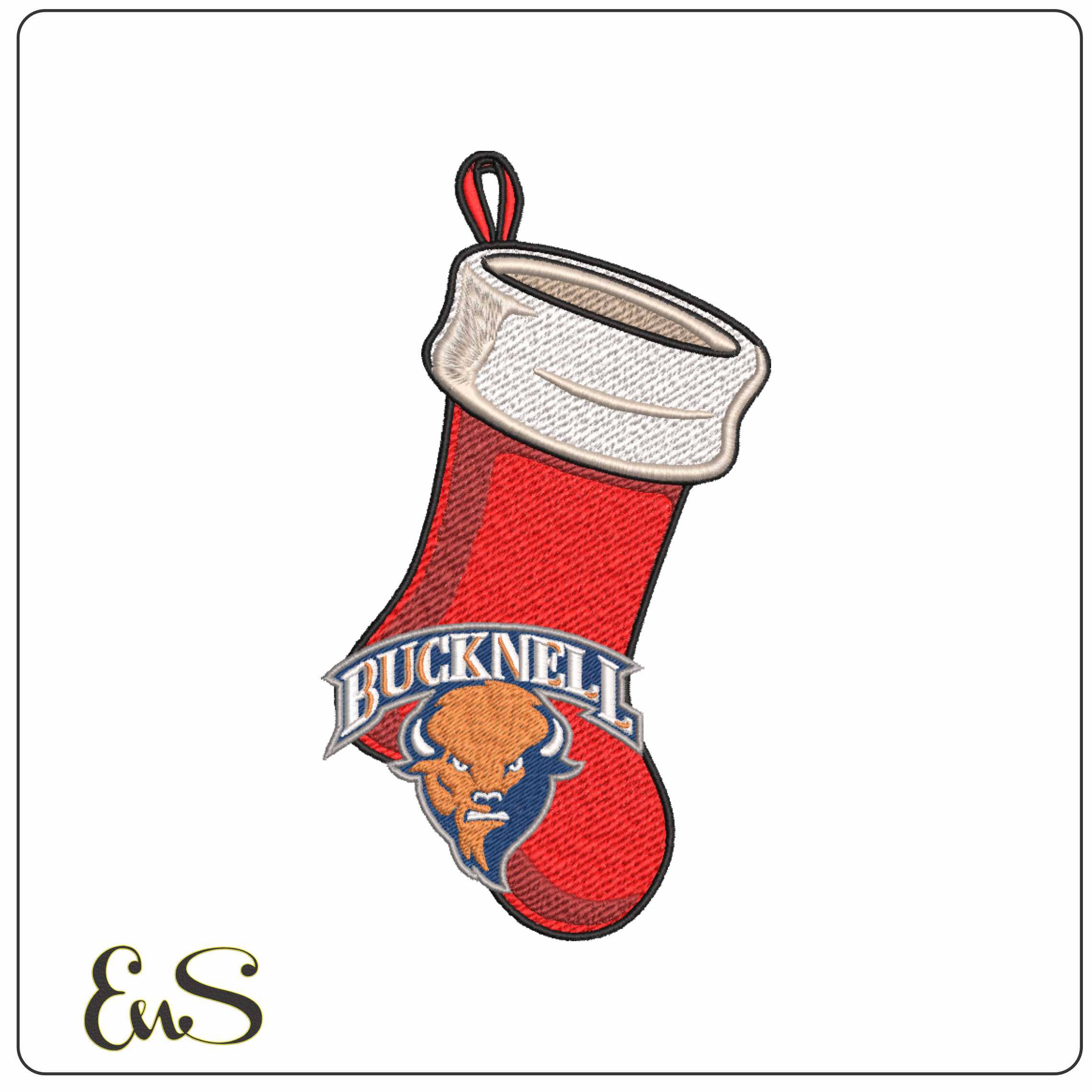 Stocking Stocking Bucknell Bison Alternate - Elegant embroidery design file-instant download