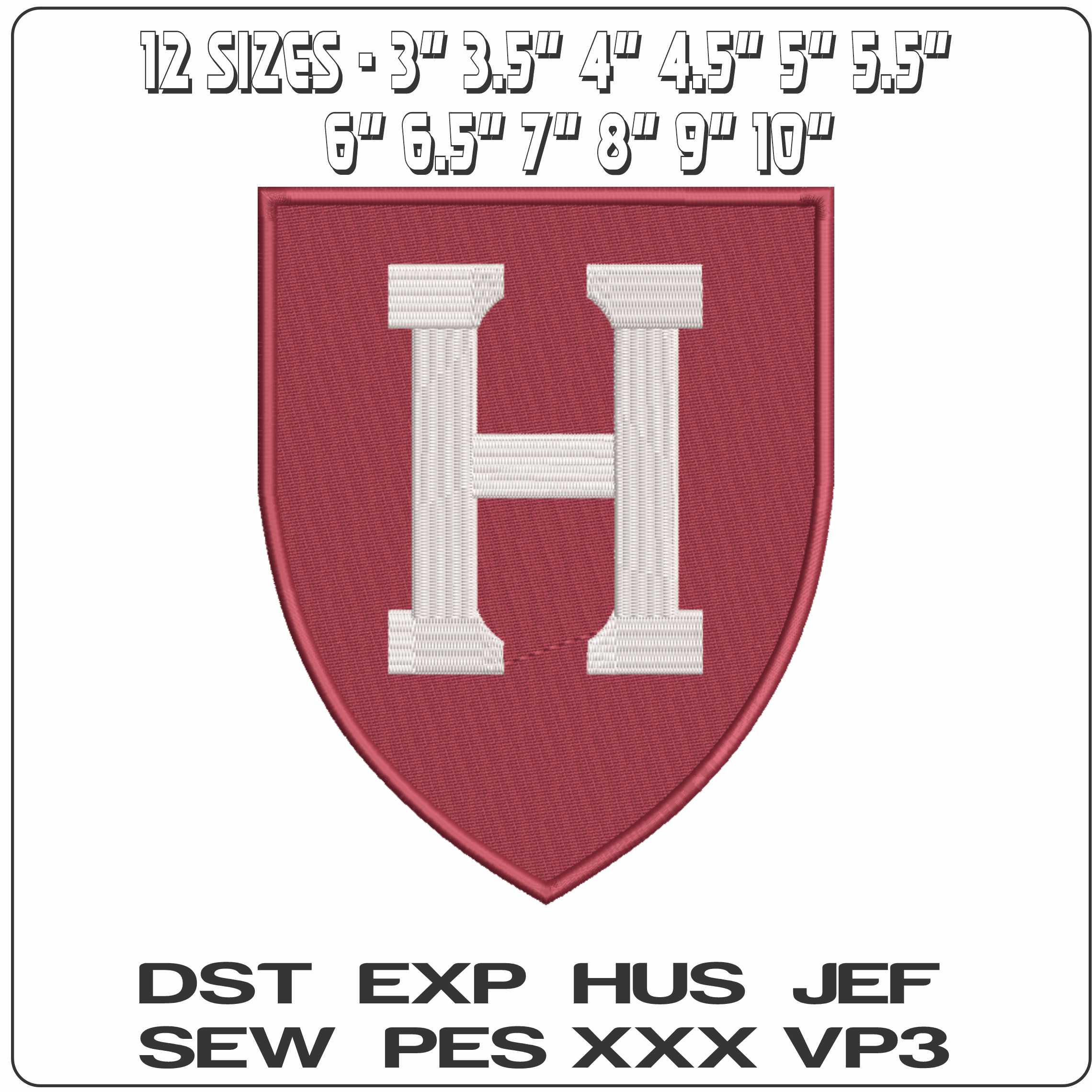 The Harvard Crimson 2020 on Harvard  - Elegant embroidery design file-instant download — view 2