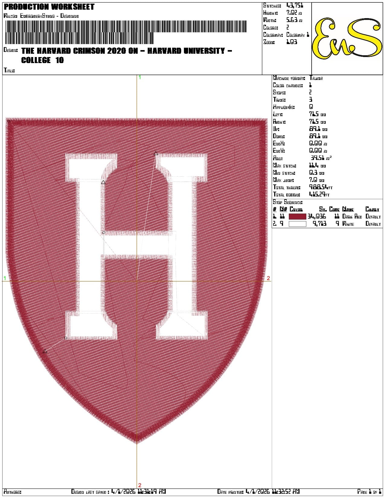 The Harvard Crimson 2020 on Harvard  - Elegant embroidery design file-instant download — view 3