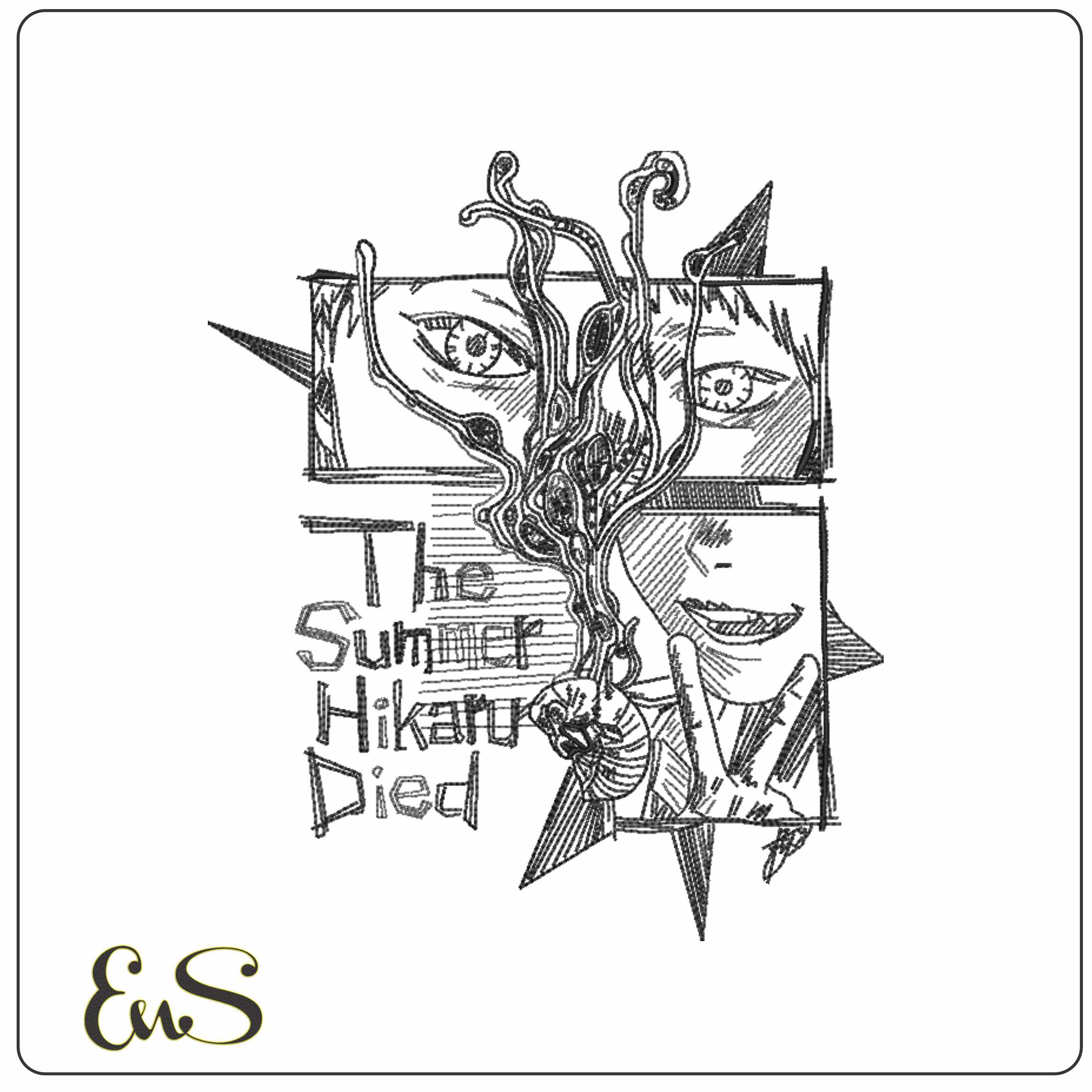 The Summer Hikaru Died lineart Anime  - Elegant embroidery design file-instant download