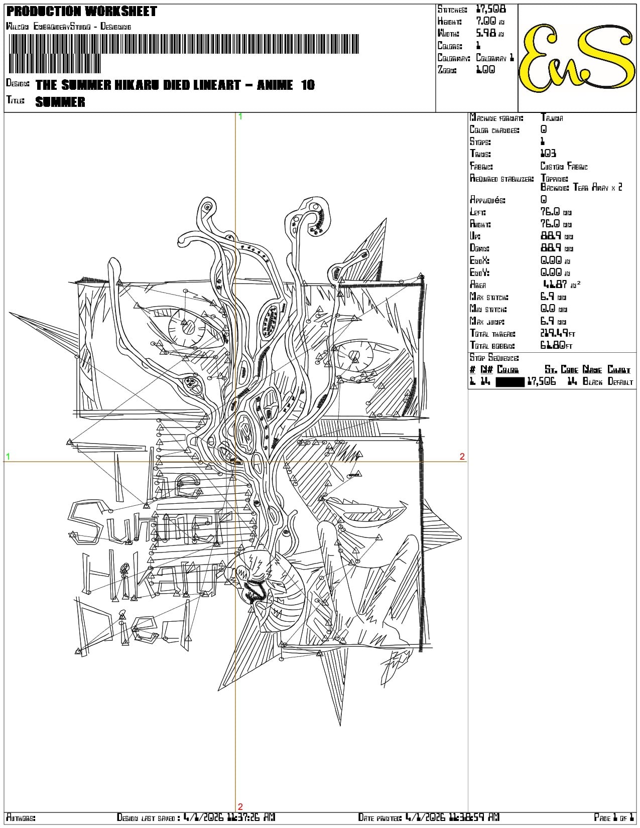 The Summer Hikaru Died lineart Anime  - Elegant embroidery design file-instant download — view 3