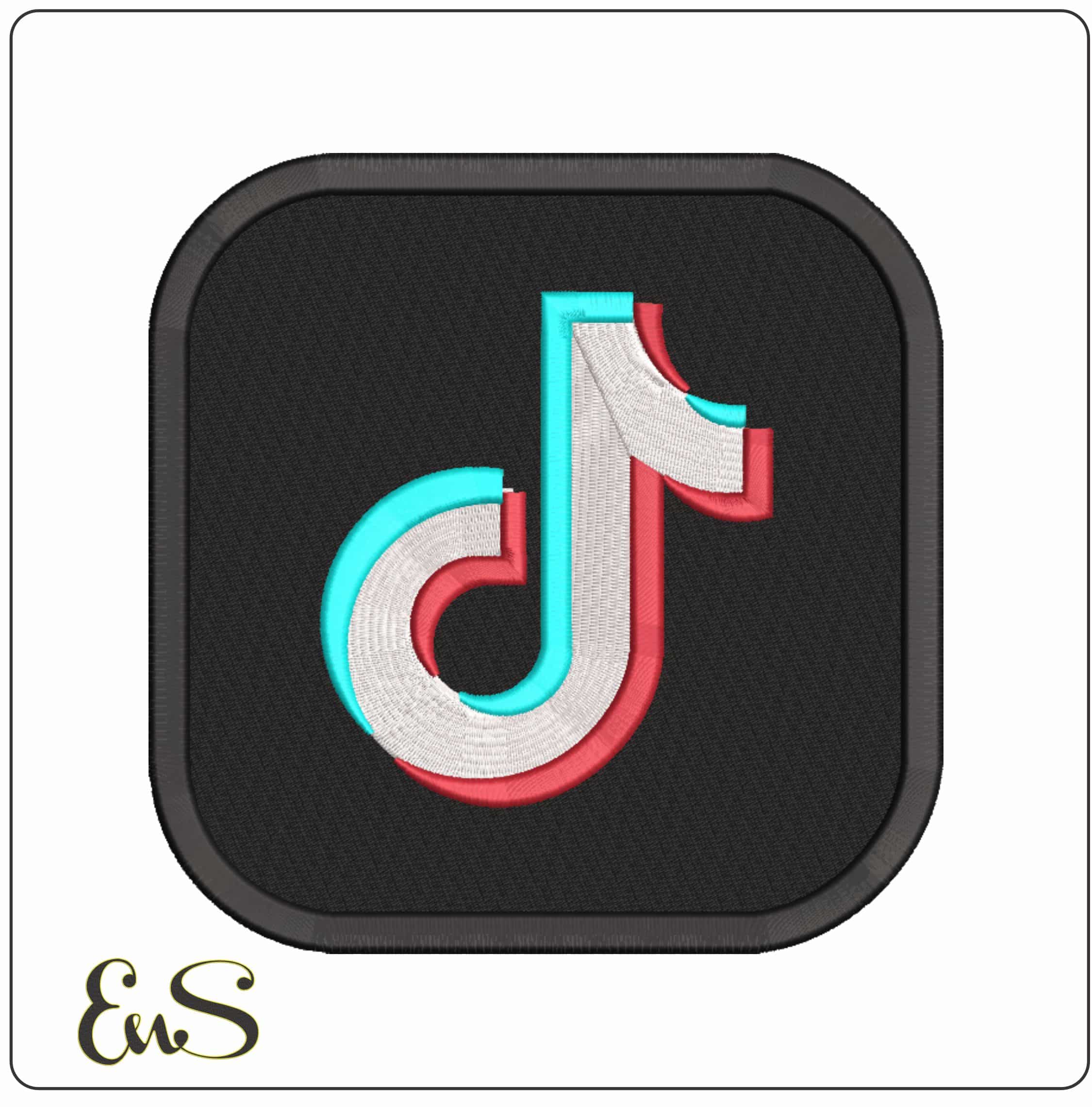 Tiktok Patch  - Elegant embroidery design file-instant download
