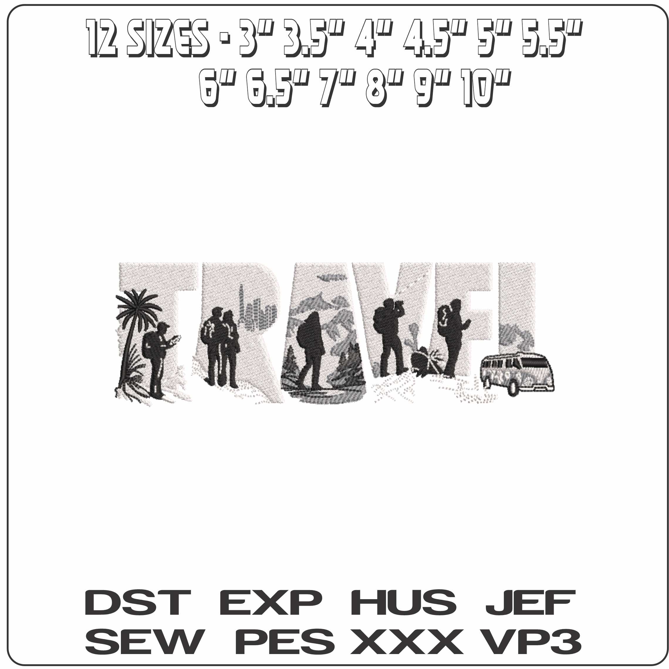 Travel Around the World  - Elegant embroidery design file-instant download — view 2