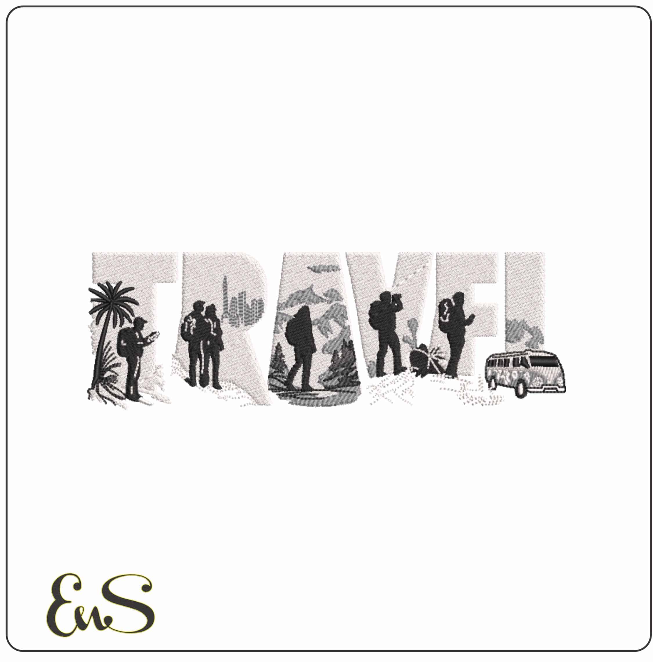 Travel Around the World  - Elegant embroidery design file-instant download
