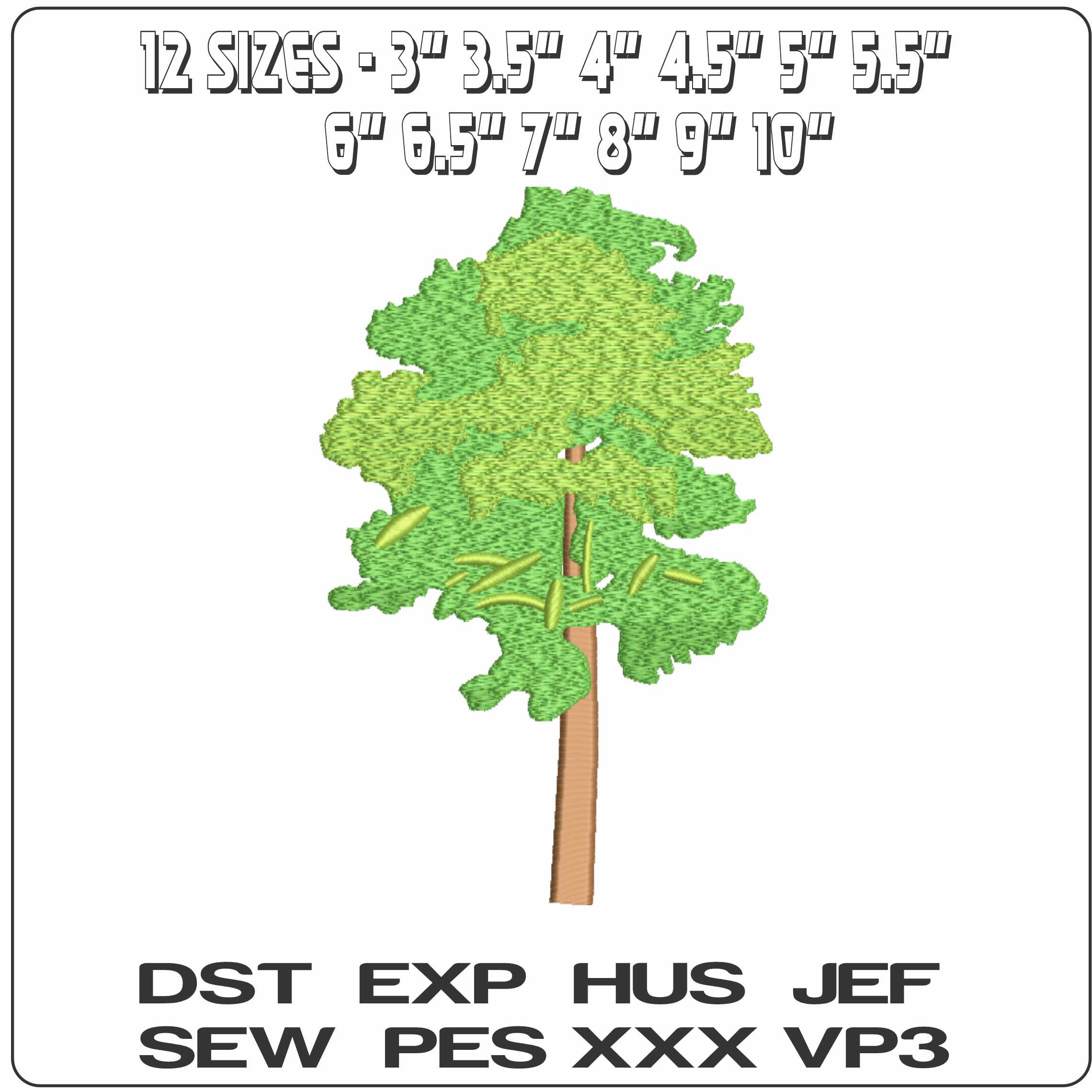 Tree  - Elegant embroidery design file-instant download — view 2