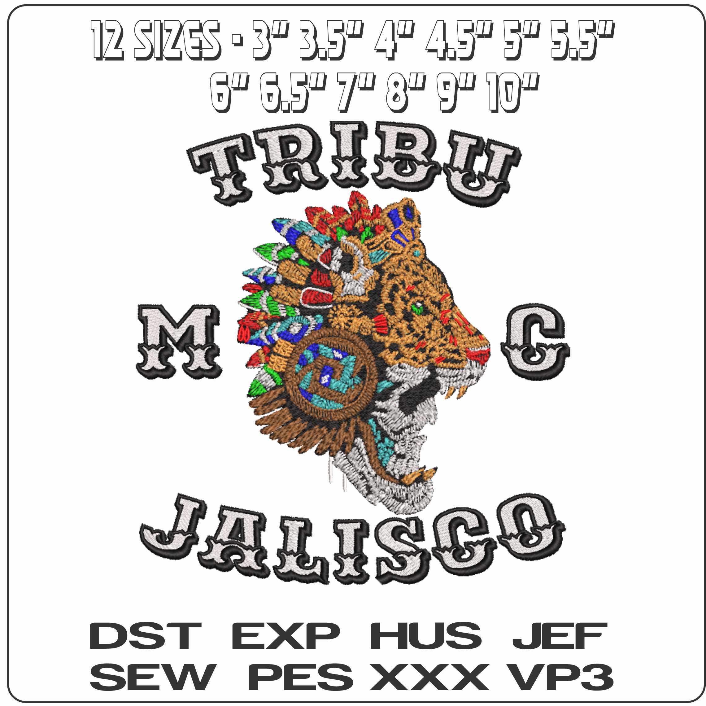 Tribu Motorcycle Club  - Elegant embroidery design file-instant download — view 2