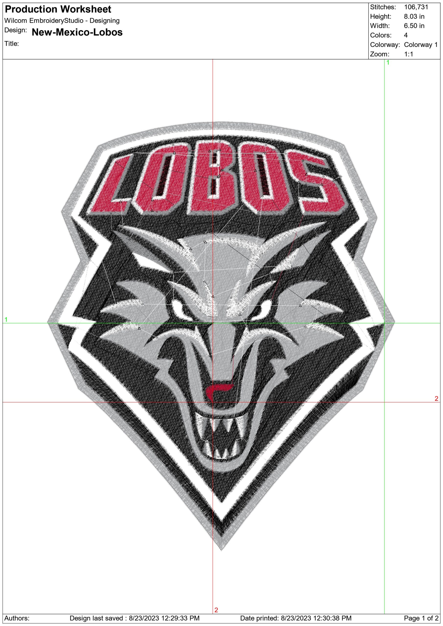 New Mexico Lobos NFL embroidery design -University Stadium men's football embroidery machine pattern embroidery file - instant download — view 2