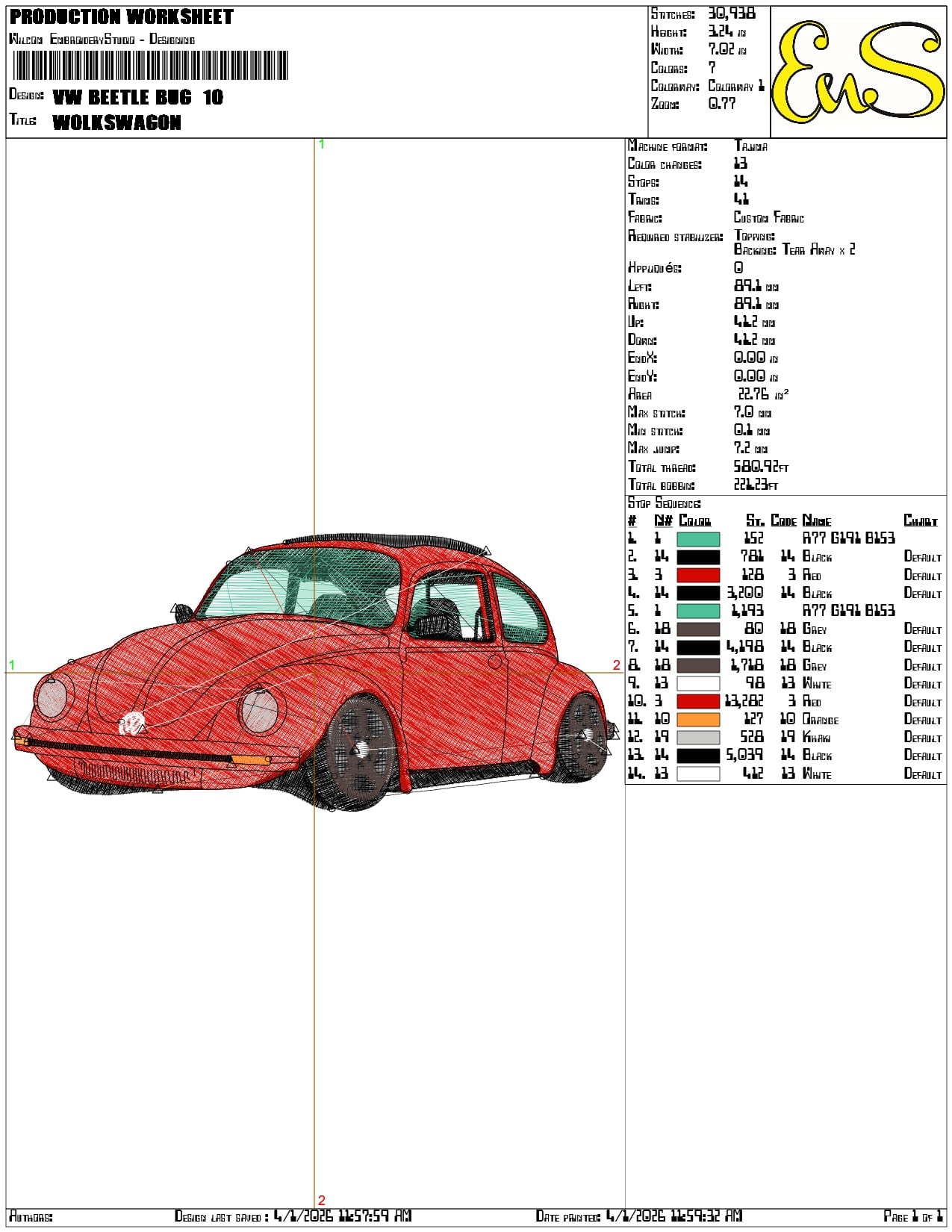 VW Beetle Bug  - Elegant embroidery design file-instant download — view 3