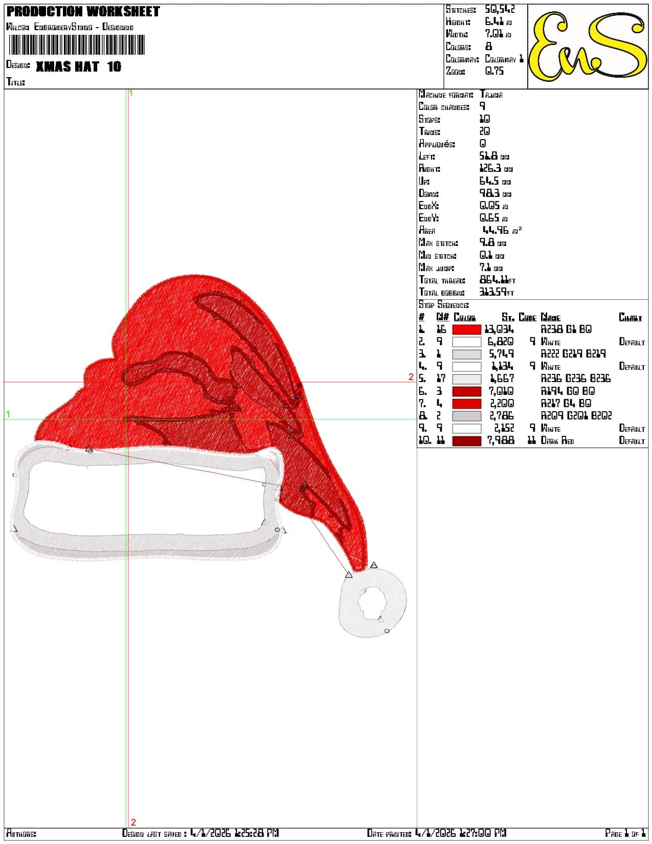 Xmas Hat  - Elegant embroidery design file-instant download — view 3