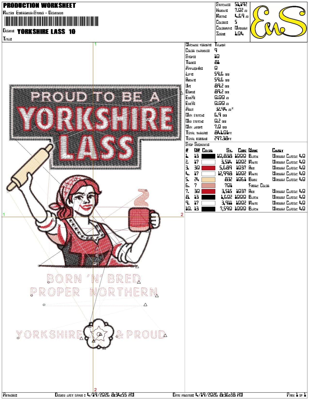 Yorkshire Lass  - Elegant embroidery design file-instant download — view 3