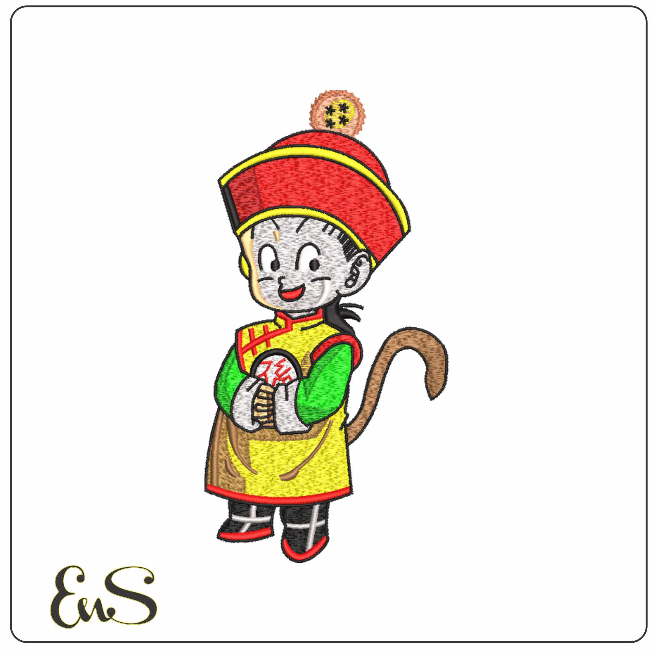 Young Gohan Dragon Ball Z - Elegant embroidery design file-instant download