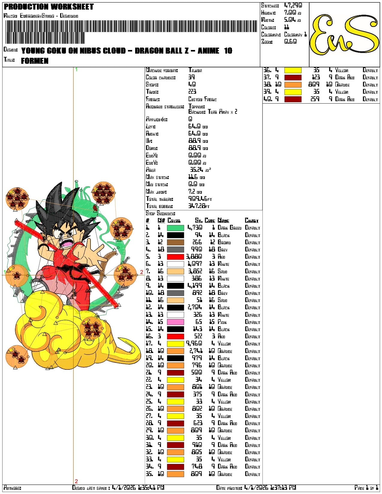 Young Goku on Nibus Cloud Dragon Ball z  - Elegant embroidery design file-instant download — view 3