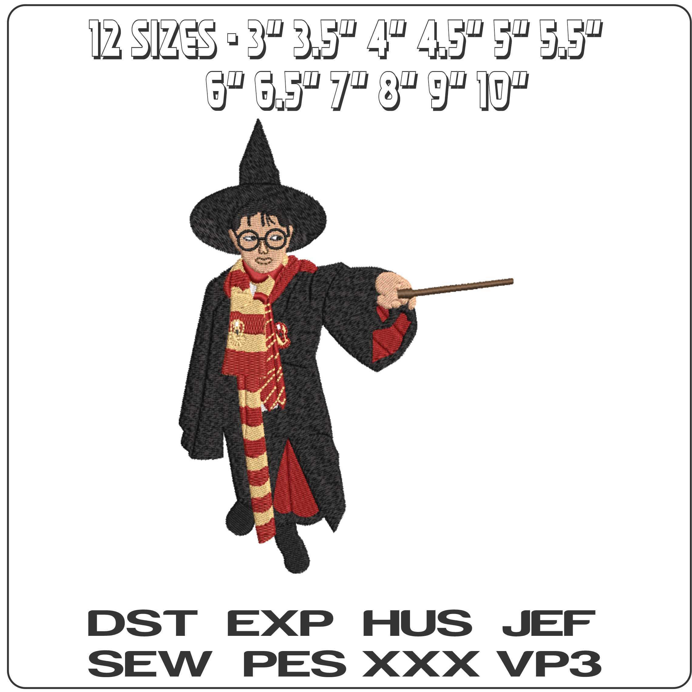Young Harry Potter  - Elegant embroidery design file-instant download — view 2