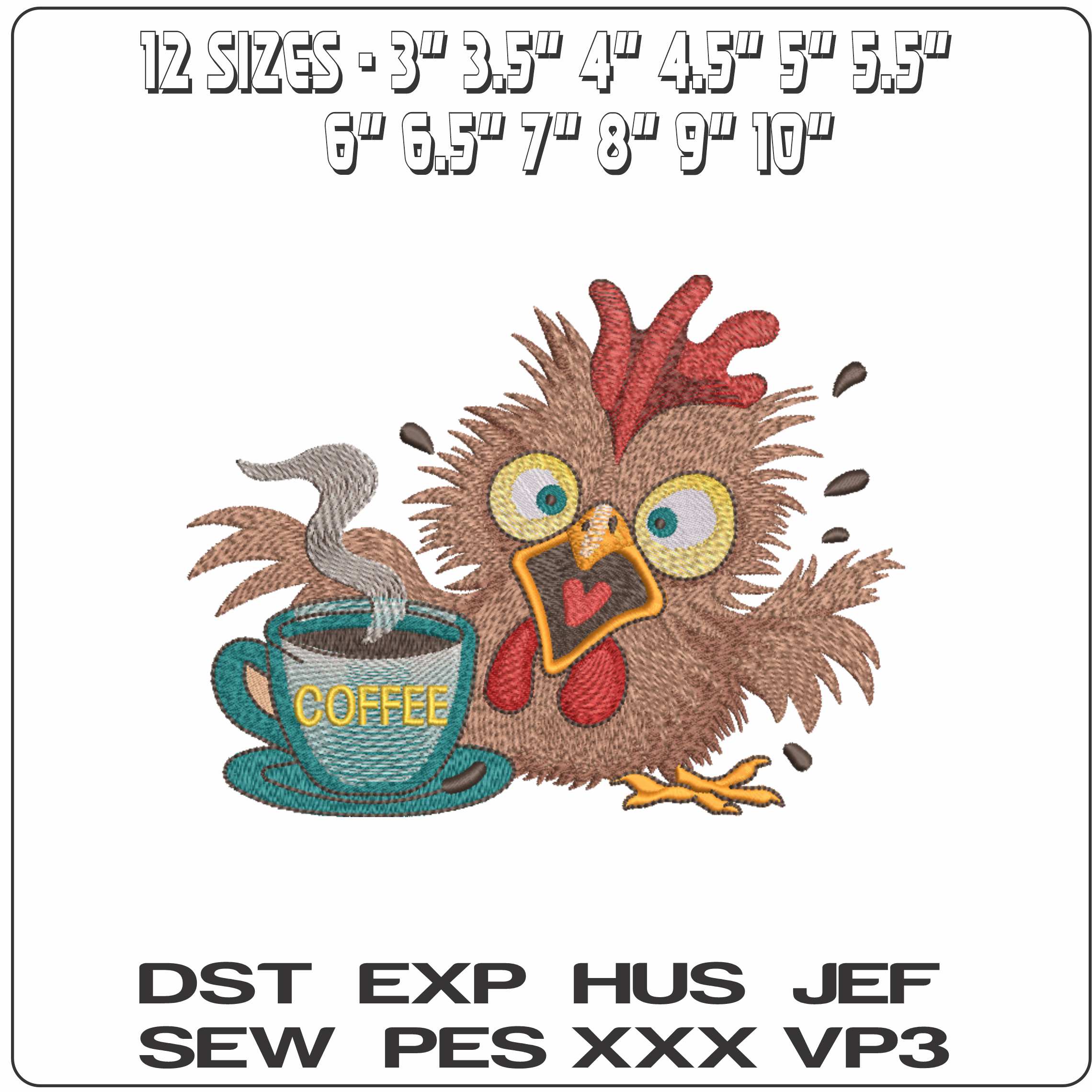 Your Morning Coffee  - Elegant embroidery design file-instant download — view 2