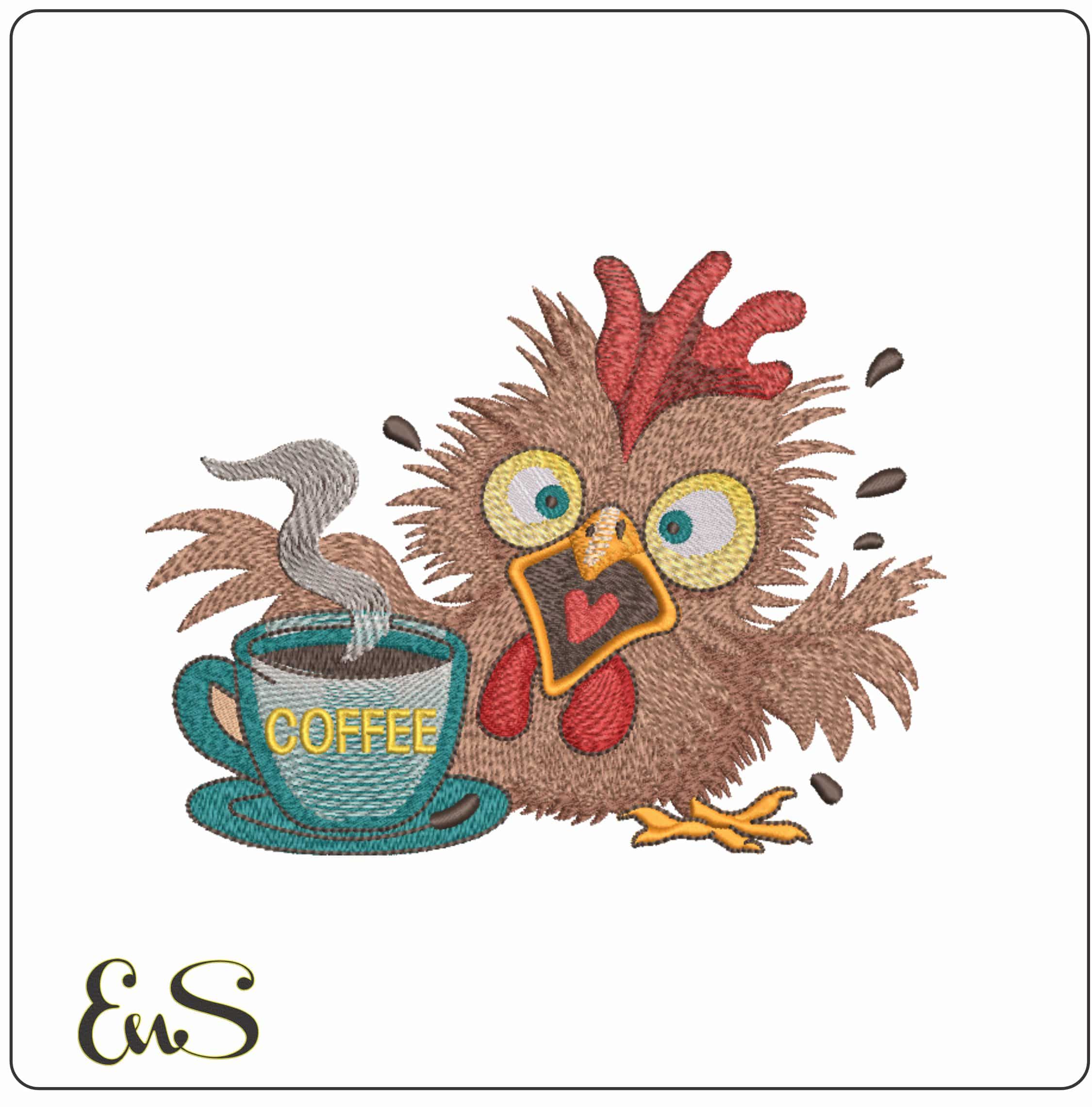 Your Morning Coffee  - Elegant embroidery design file-instant download