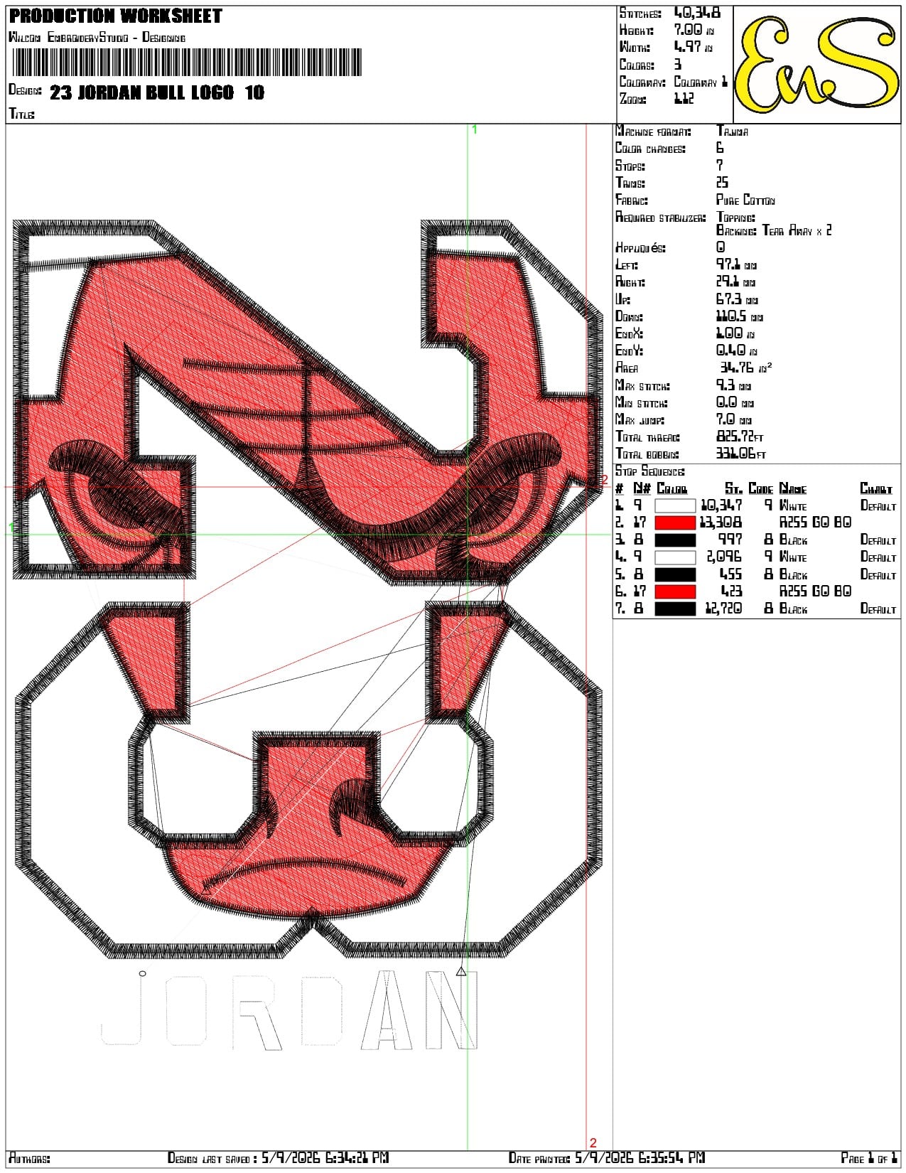 23 Jordan Bull Logo  - Elegant embroidery design file-instant download — view 3