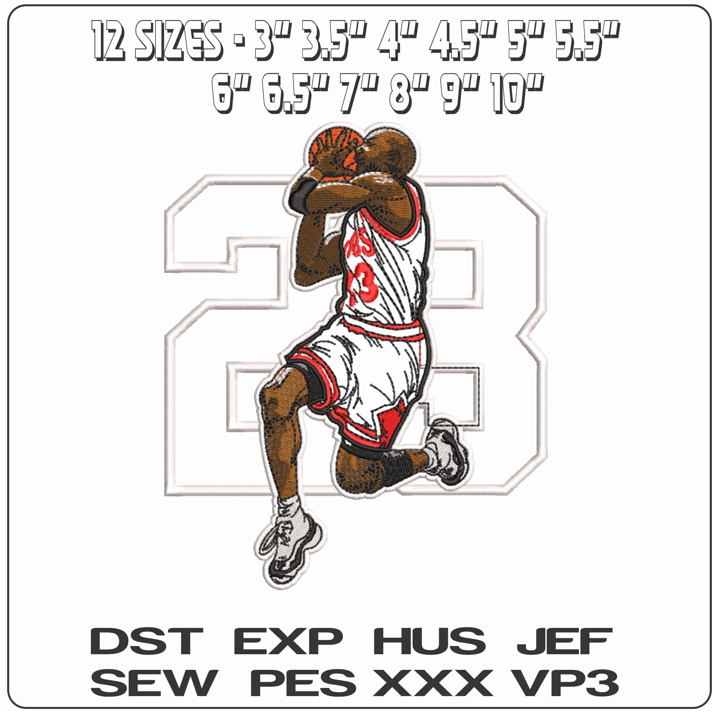 23 Jordan the Man Applique  - Elegant embroidery design file-instant download — view 2