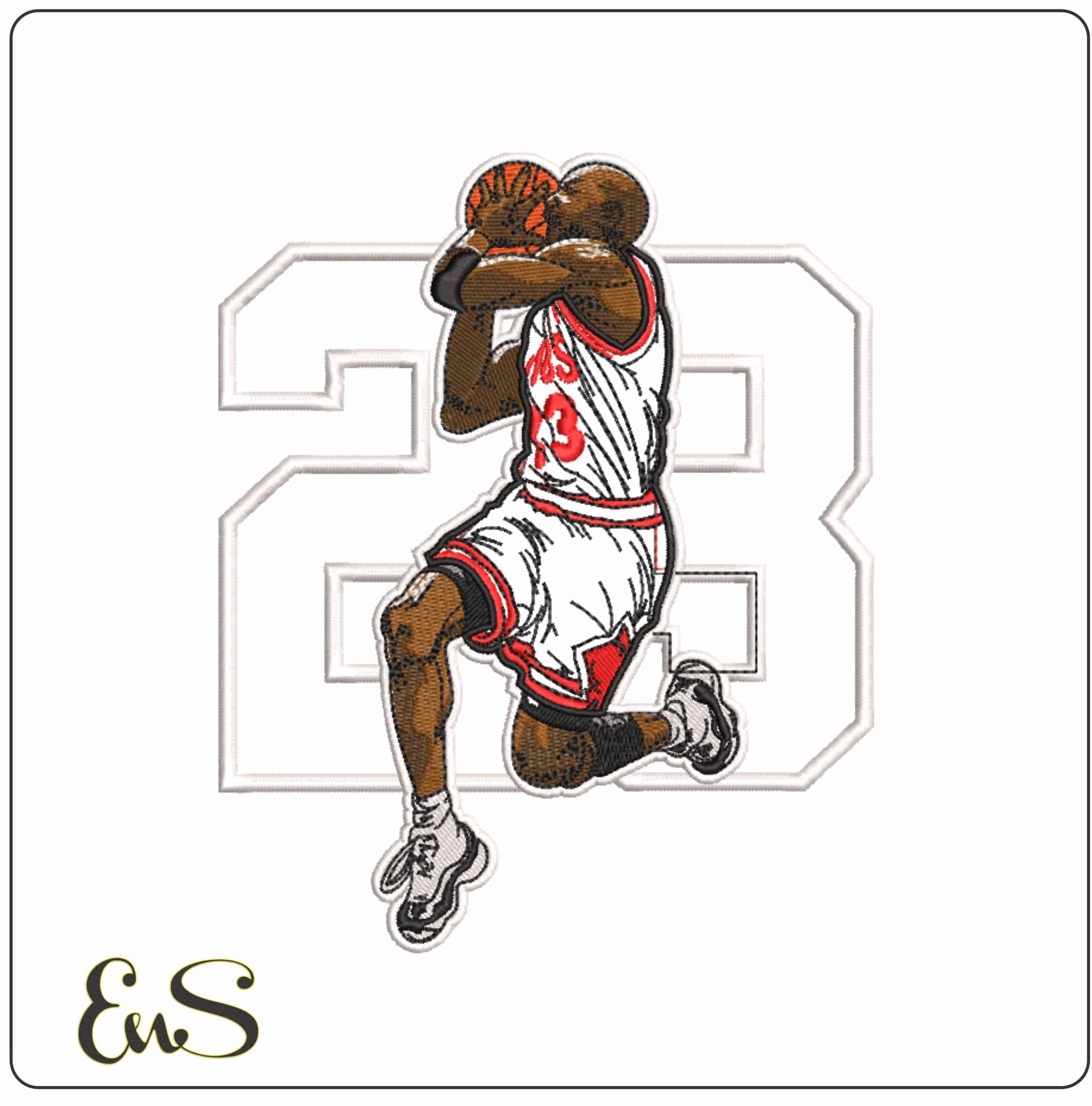 23 Jordan the Man Applique  - Elegant embroidery design file-instant download