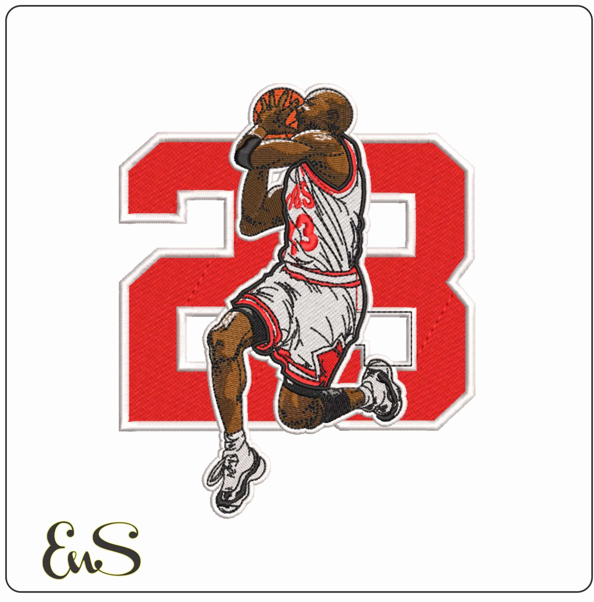 23 Jordan the Man Logo  - Elegant embroidery design file-instant download