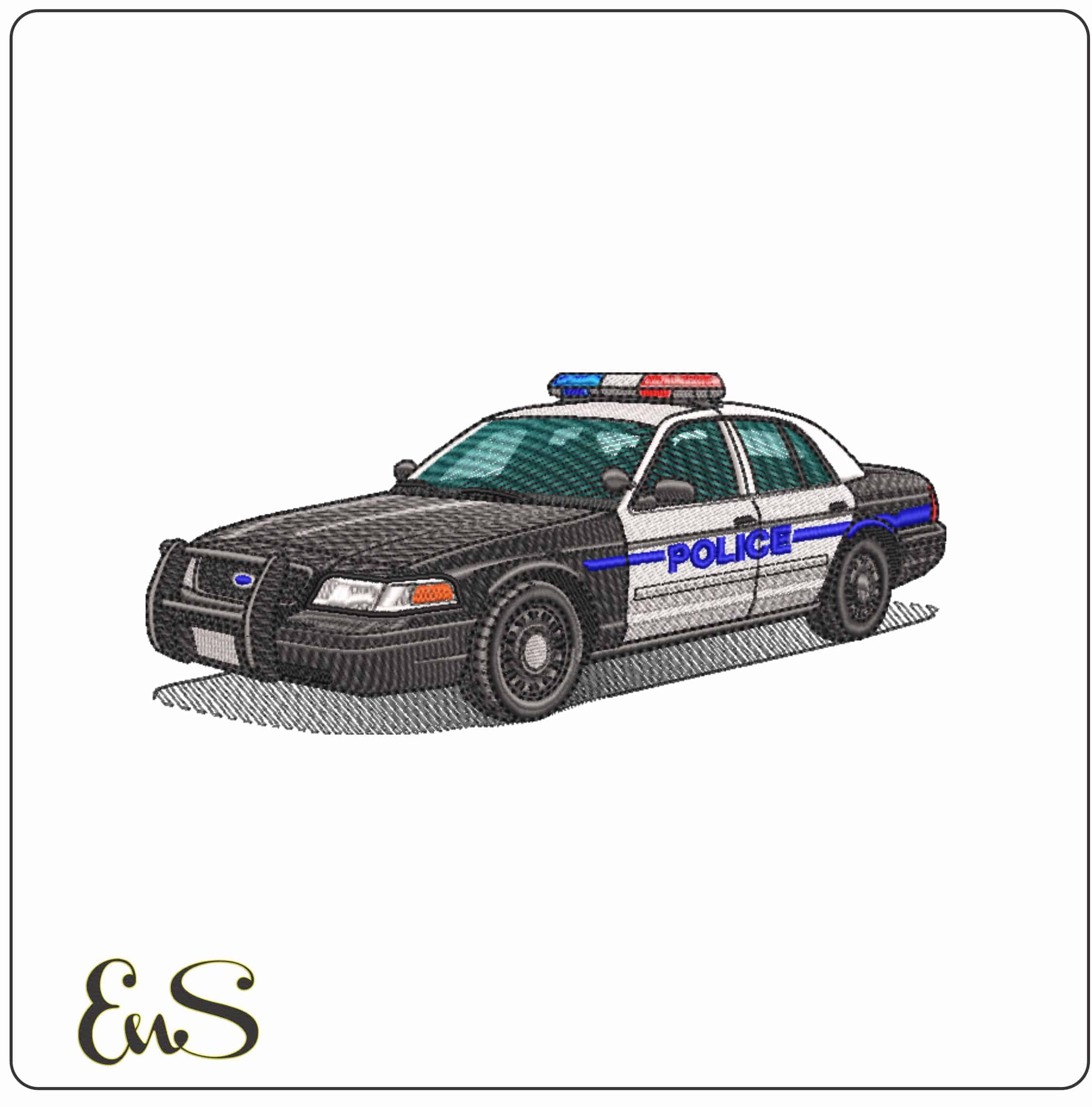 1990s Ford Crown Victoria Interceptor Police Car  - Elegant embroidery design file-instant download
