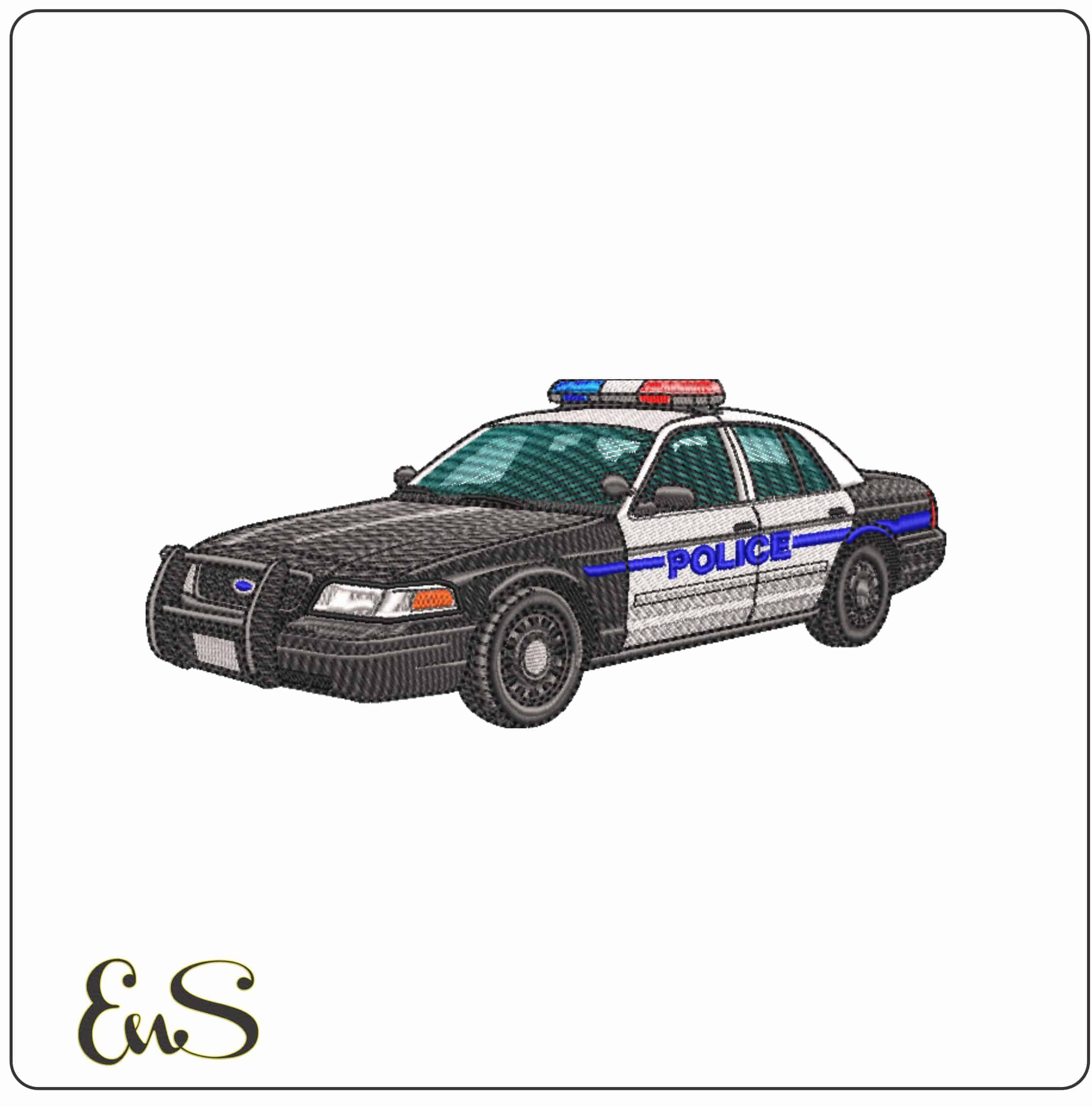 1990s Ford Crown Victoria Interceptor Police Car No Shadow  - Elegant embroidery design file-instant download
