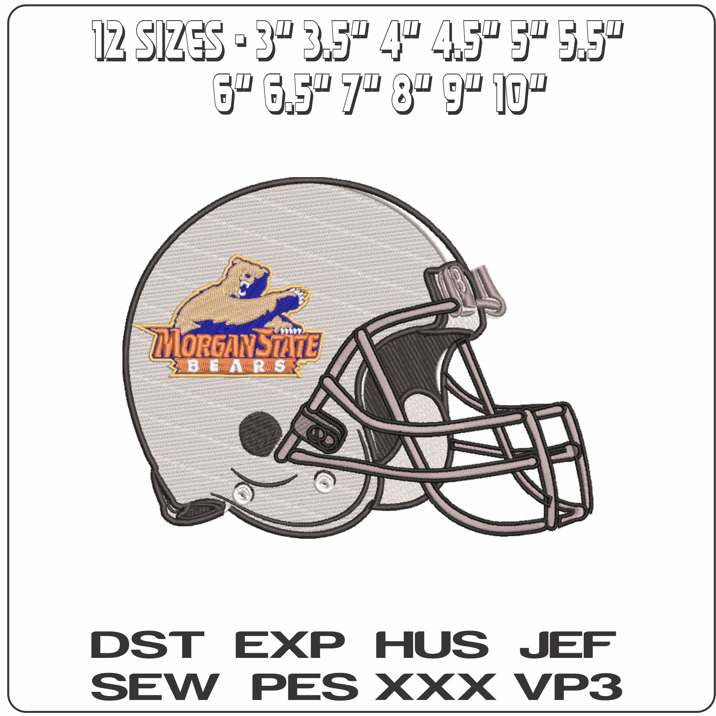 AF Helmet Morgan State Bears 2002  - Elegant embroidery design file-instant download — view 2