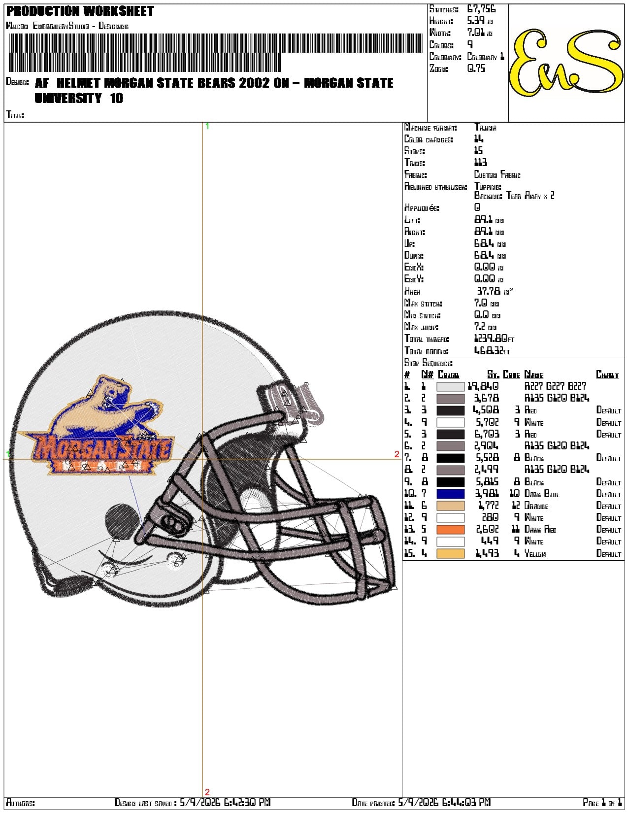 AF Helmet Morgan State Bears 2002  - Elegant embroidery design file-instant download — view 3