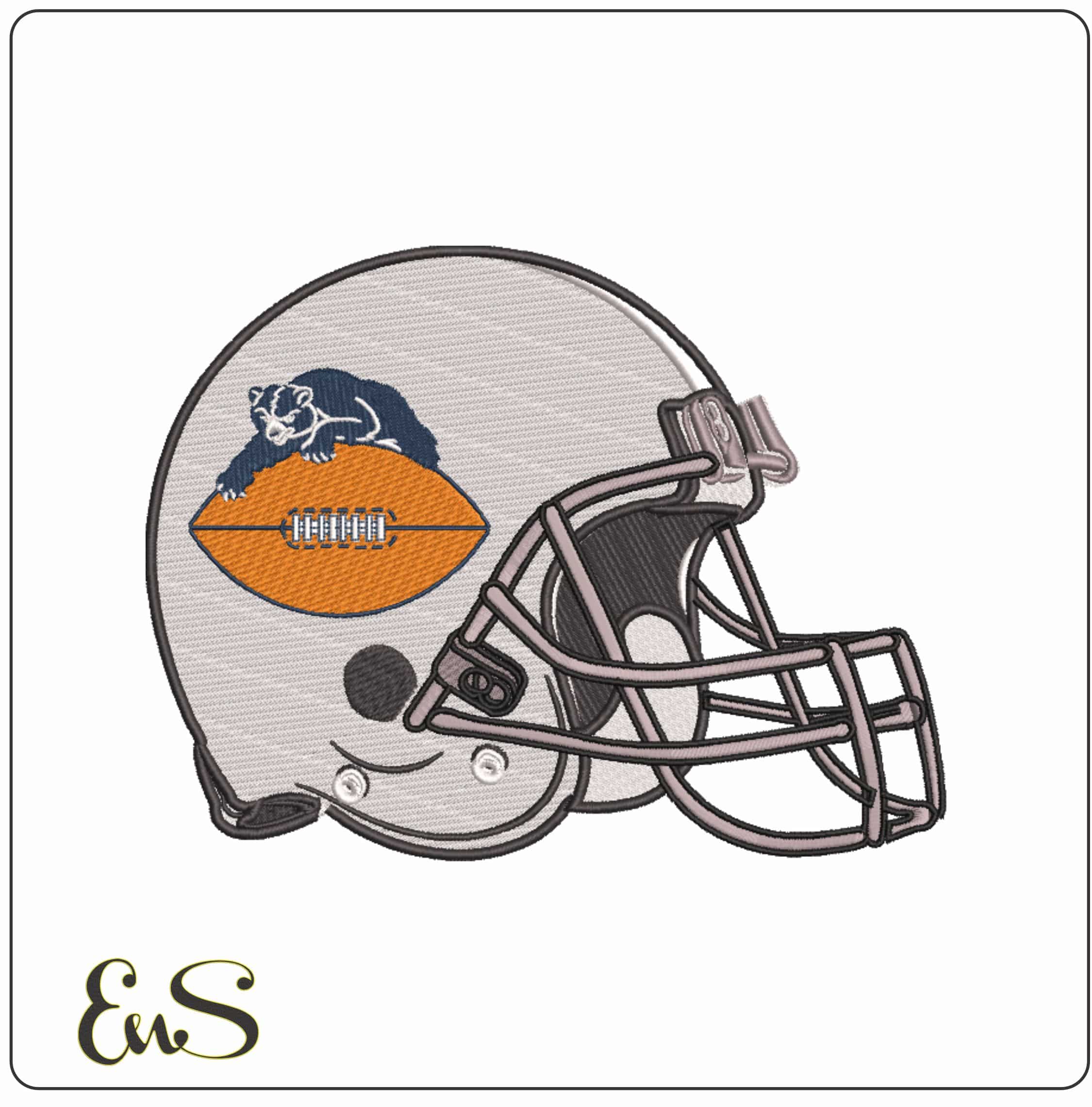 AF Helmet Chicago Bears 1946 to 1961  - Elegant embroidery design file-instant download