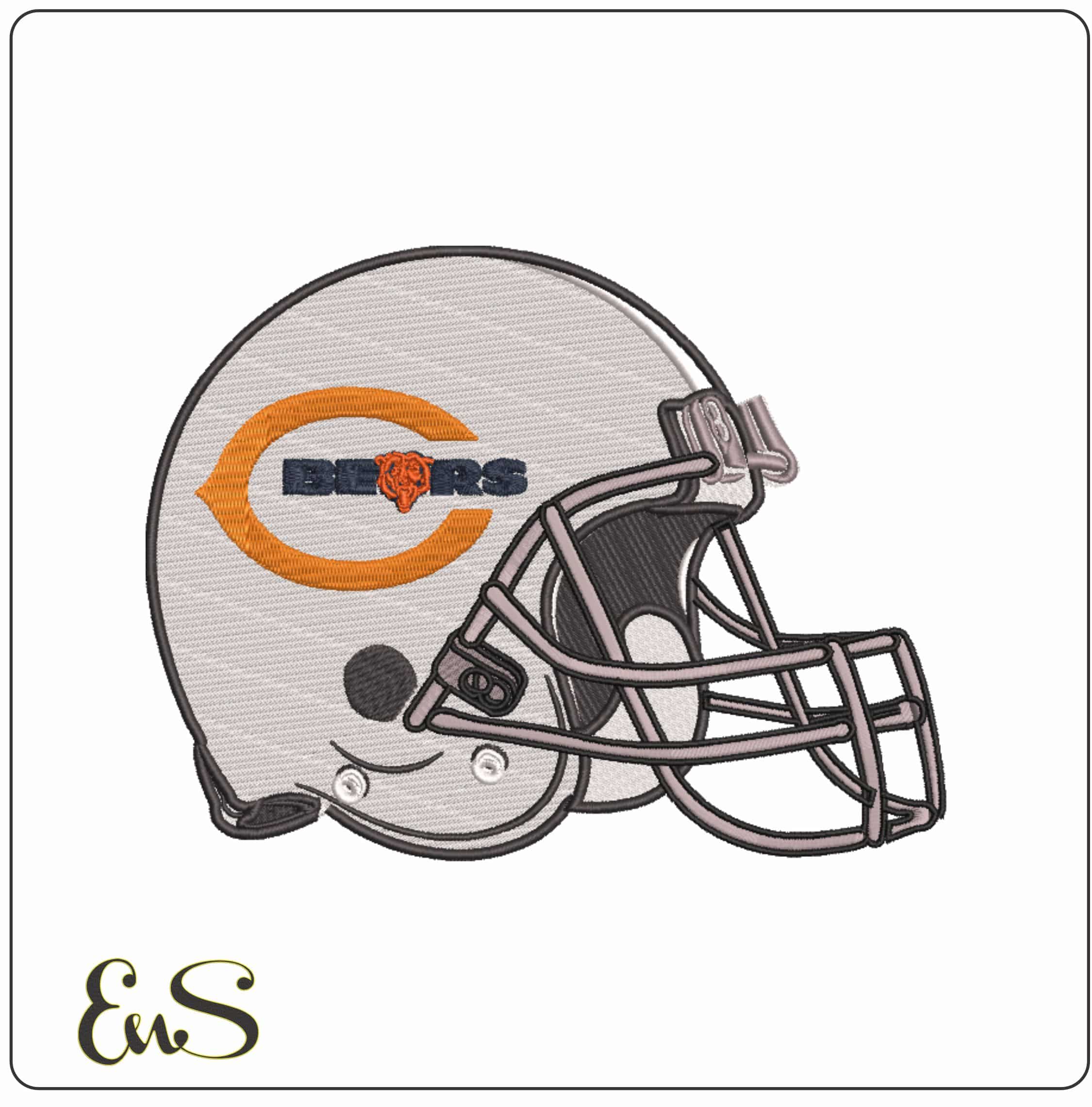AF Helmet Chicago Bears C Bear  - Elegant embroidery design file-instant download