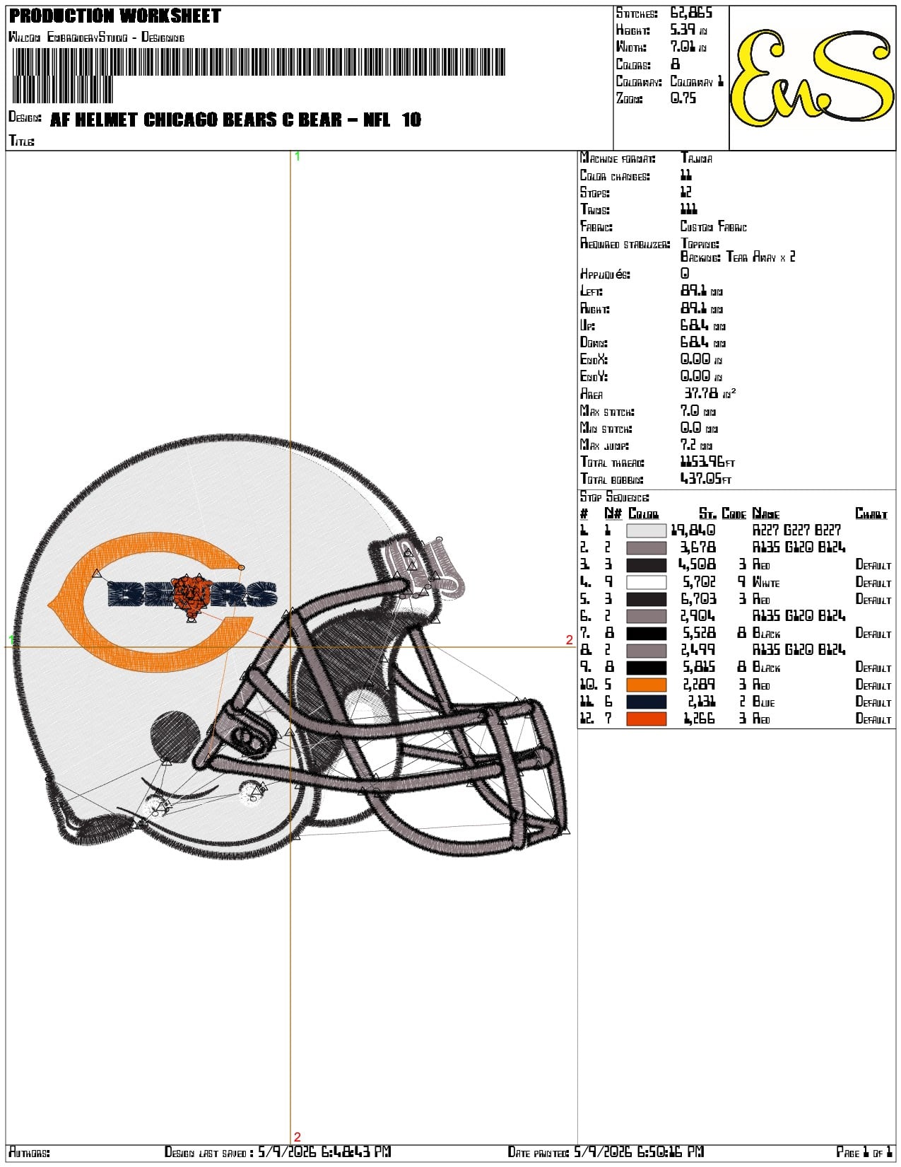 AF Helmet Chicago Bears C Bear  - Elegant embroidery design file-instant download — view 3