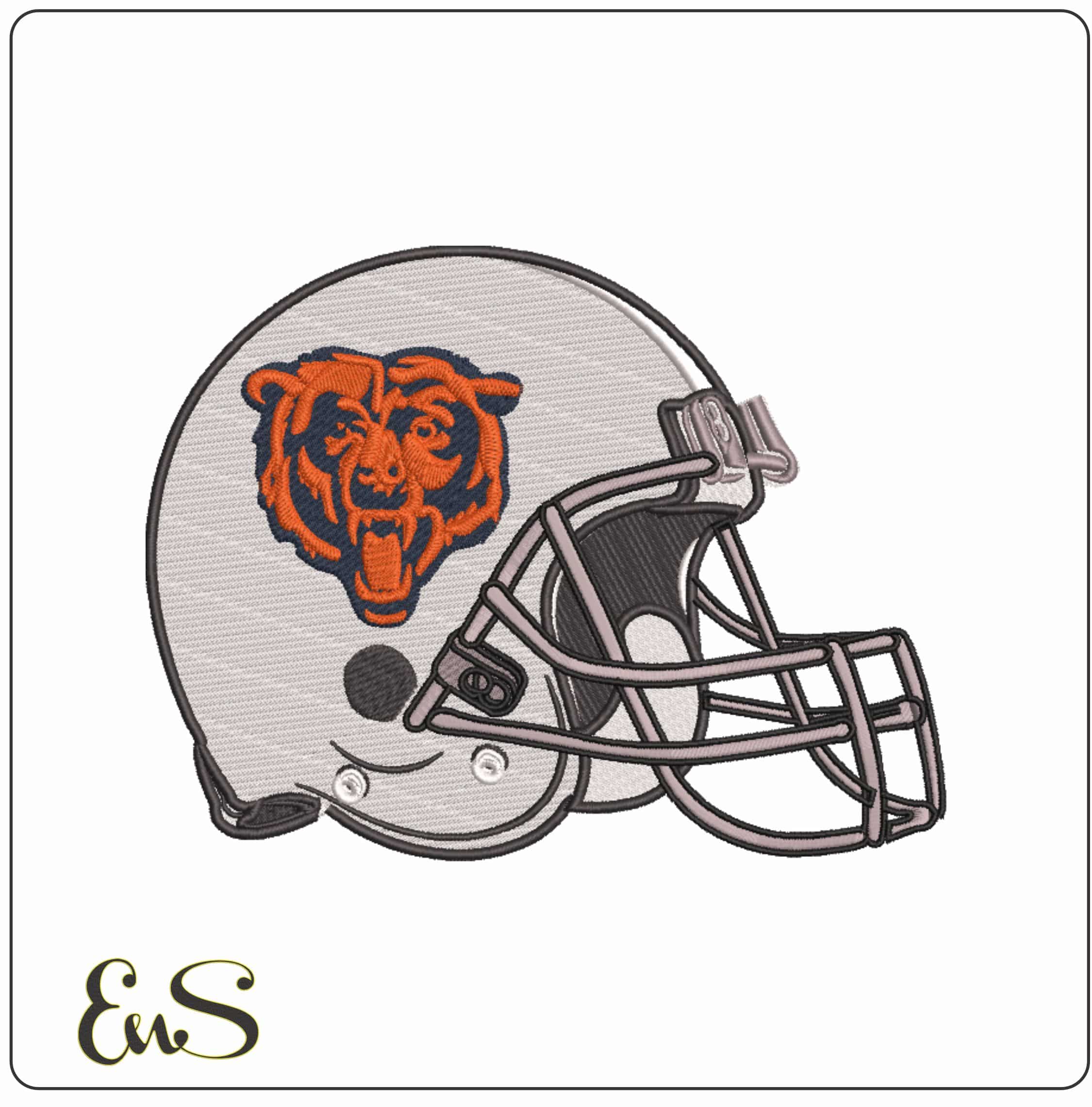 AF Helmet Chicago Bears Head  - Elegant embroidery design file-instant download