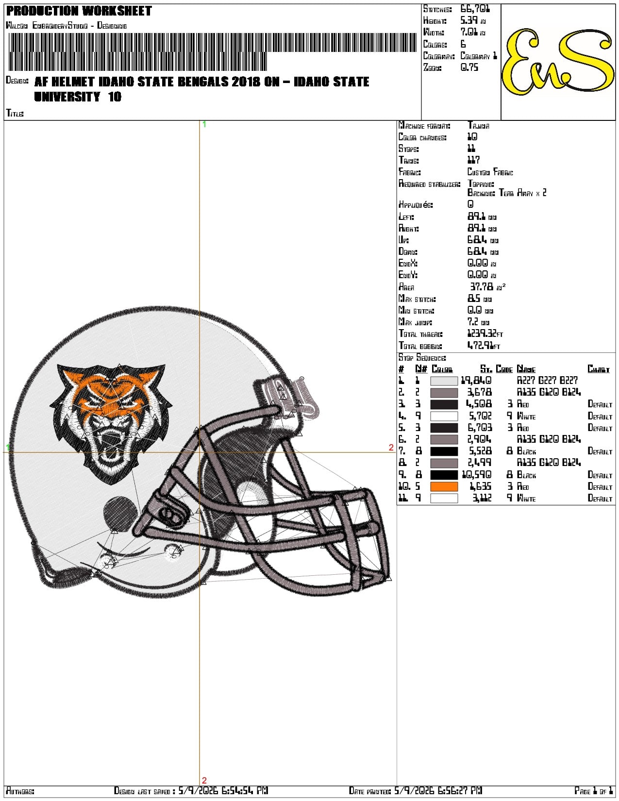 AF Helmet Idaho State Bengals 2018  - Elegant embroidery design file-instant download — view 3