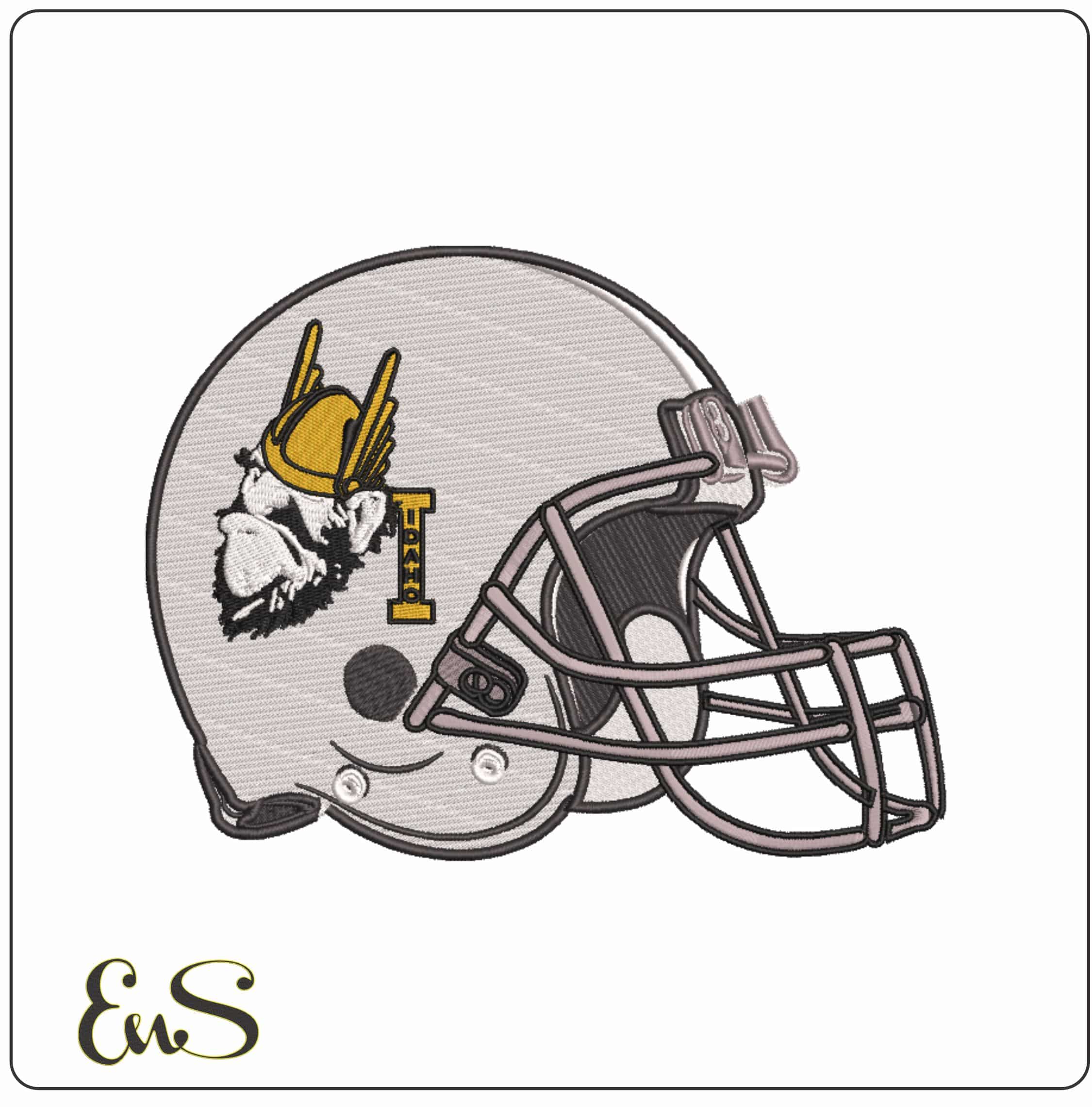 AF Helmet Idaho Vandals 1946 to 1966  - Elegant embroidery design file-instant download
