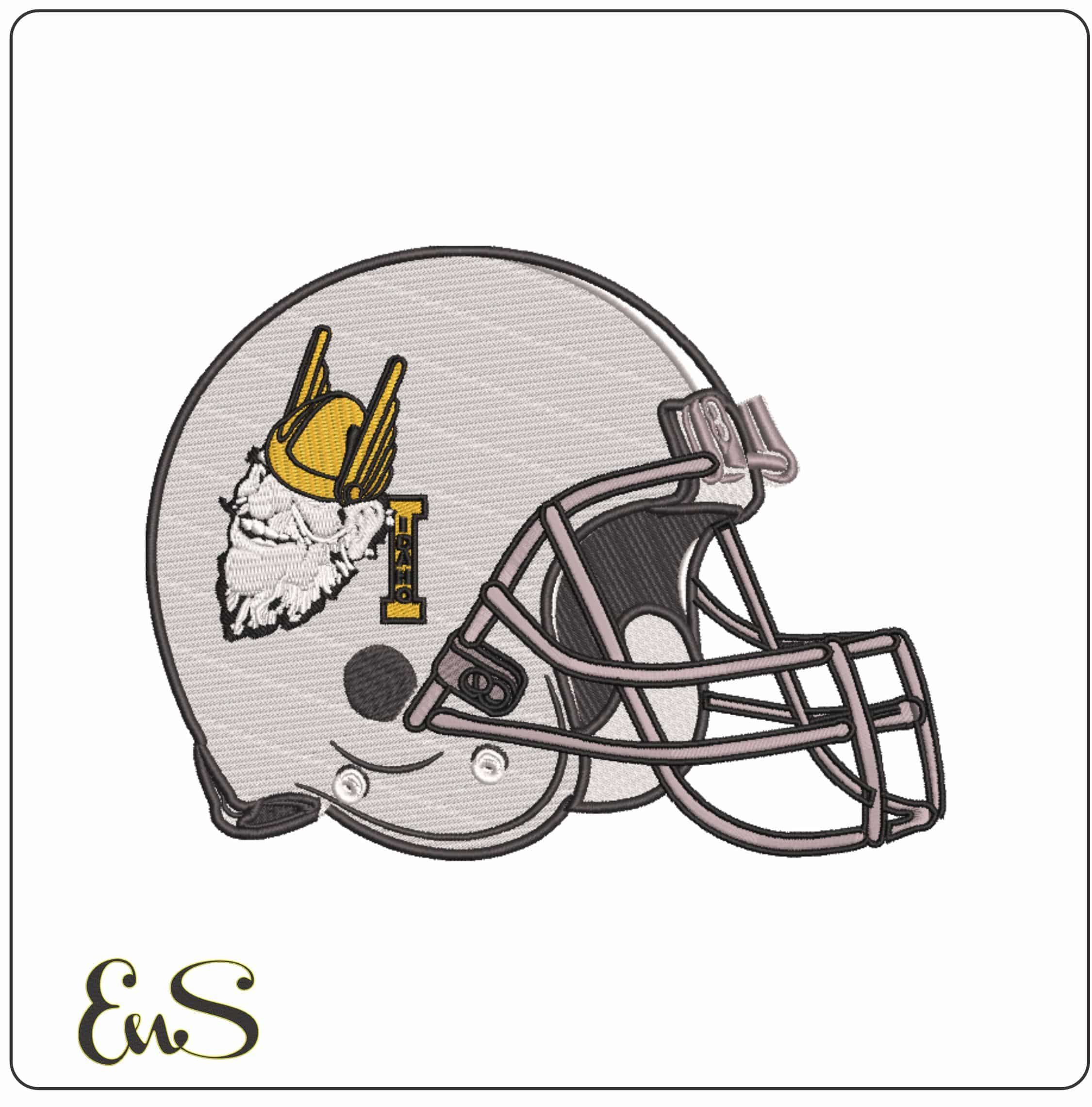 AF Helmet Idaho Vandals 1966 to 1978  - Elegant embroidery design file-instant download