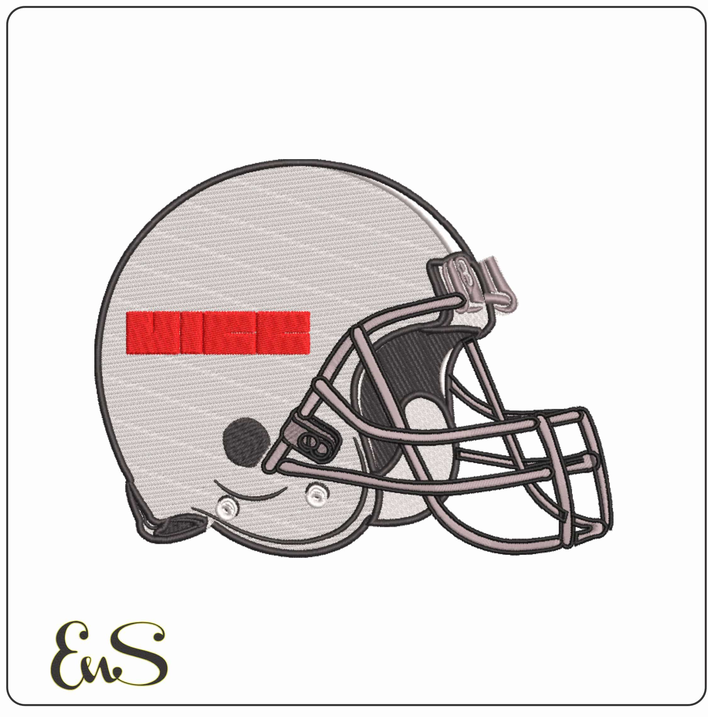 AF Helmet Illinois Chicago Flames 1965 to 1982  - Elegant embroidery design file-instant download