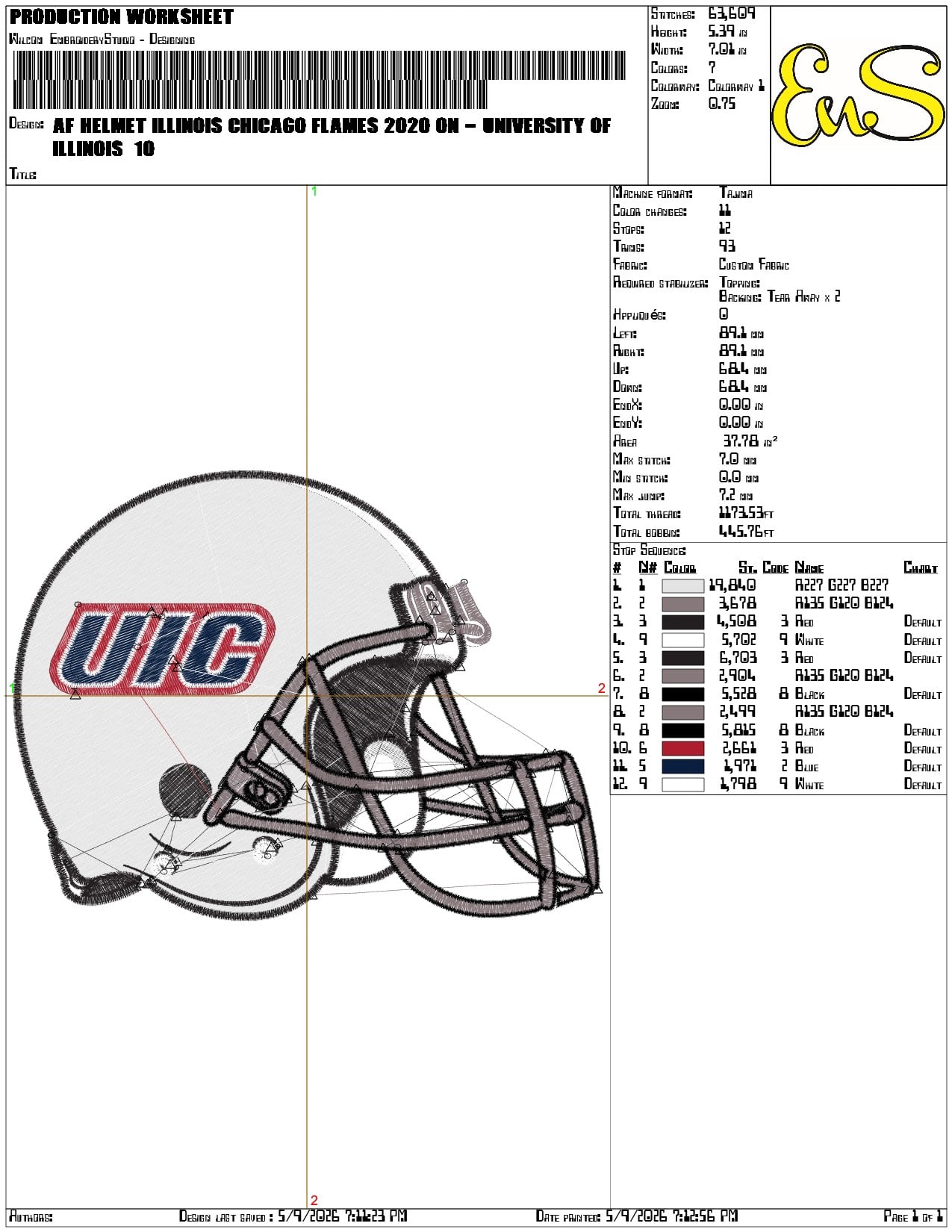 AF Helmet Illinois Chicago Flames 2020  - Elegant embroidery design file-instant download — view 3