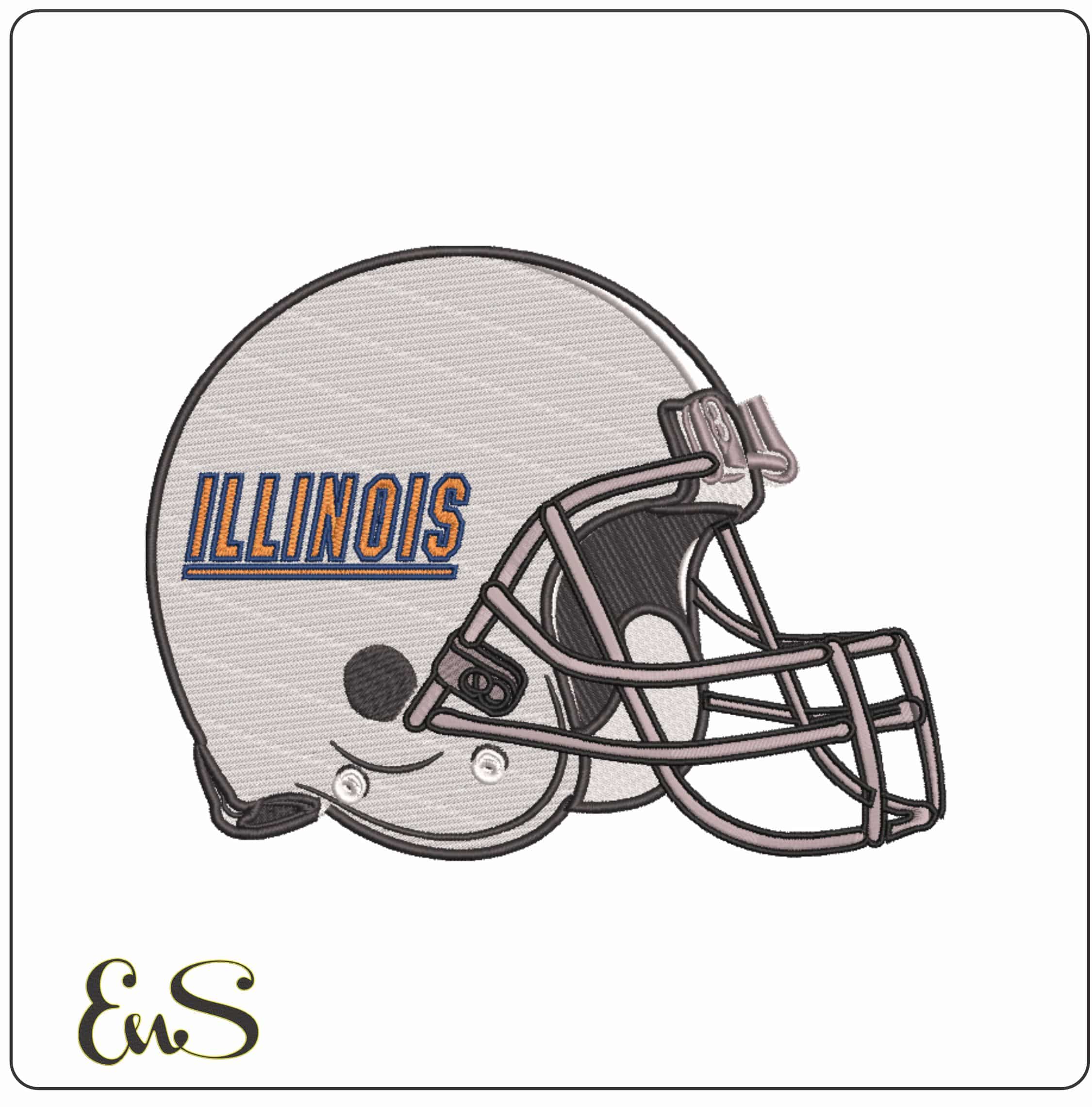 AF Helmet Illinois Fightin Illini 1995 to 2014  - Elegant embroidery design file-instant download