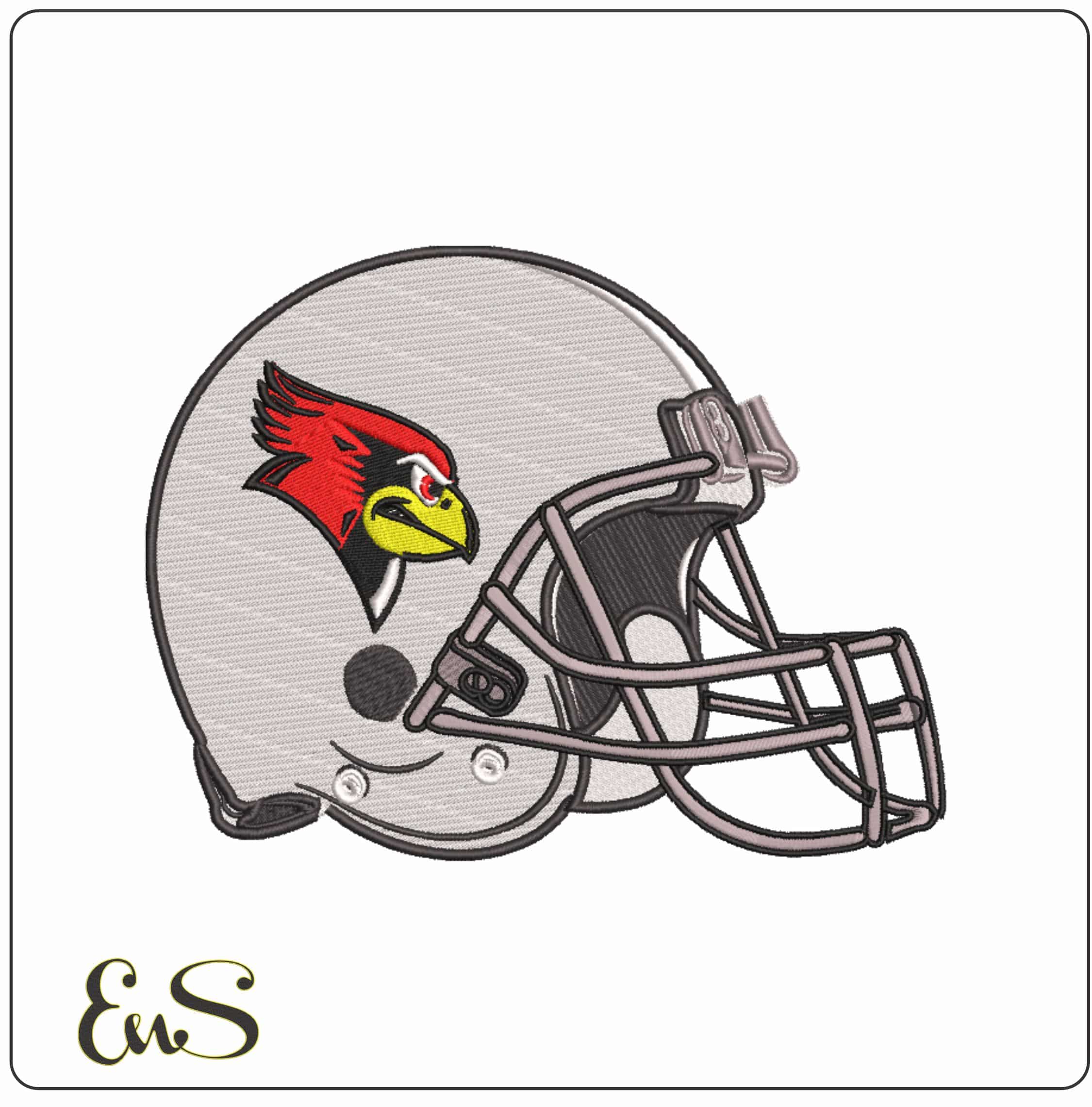 AF Helmet Illinois State Redbirds  - Elegant embroidery design file-instant download