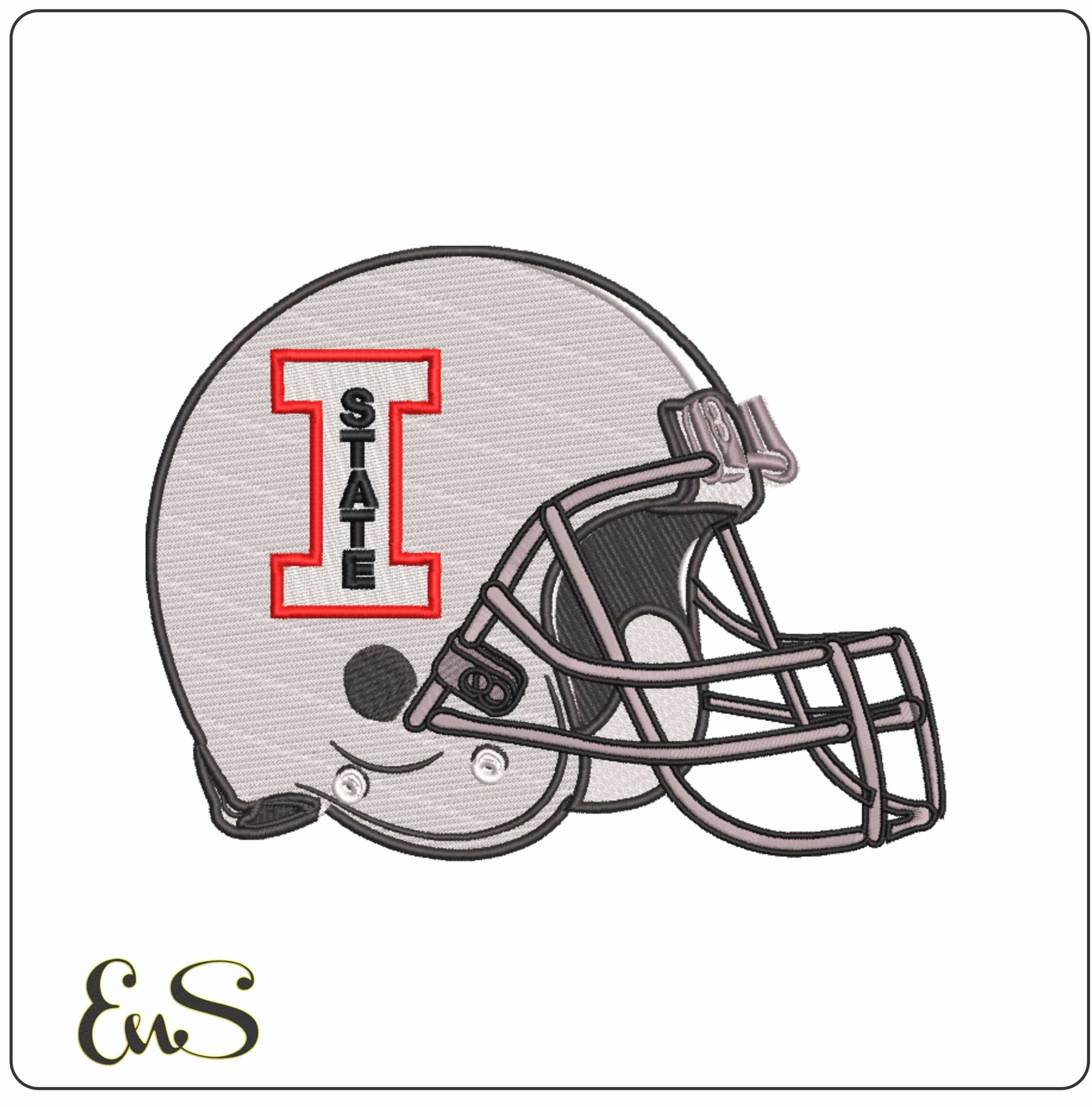 AF Helmet Illinois State Redbirds 1966 to 1979  - Elegant embroidery design file-instant download