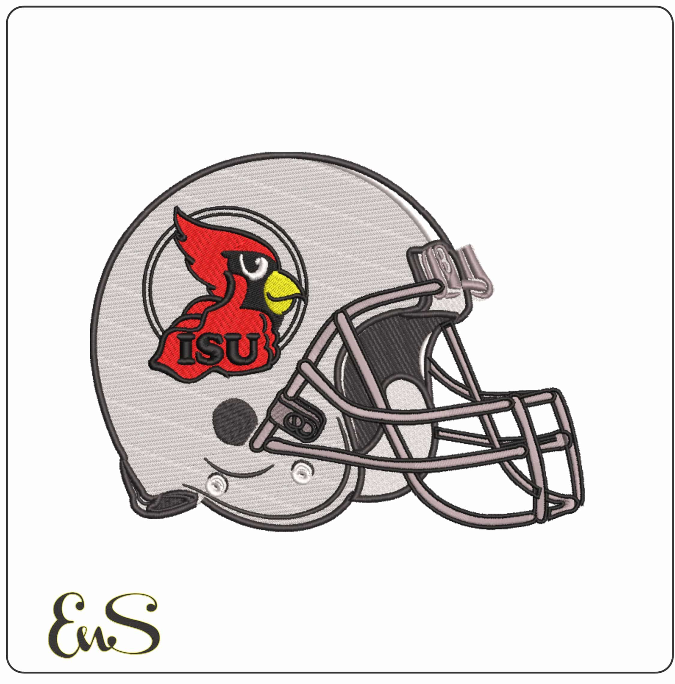 AF Helmet Illinois State Redbirds 1979 to 1996  - Elegant embroidery design file-instant download