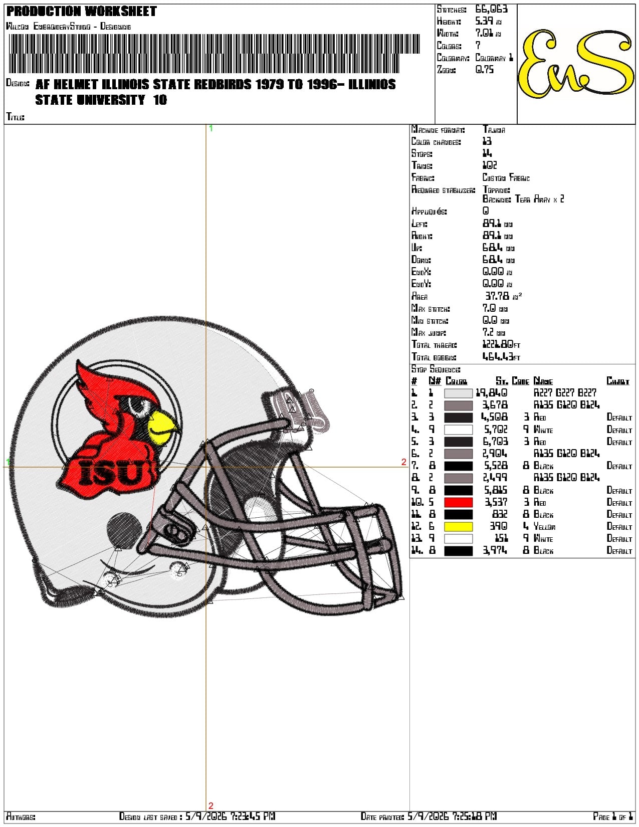 AF Helmet Illinois State Redbirds 1979 to 1996  - Elegant embroidery design file-instant download — view 3