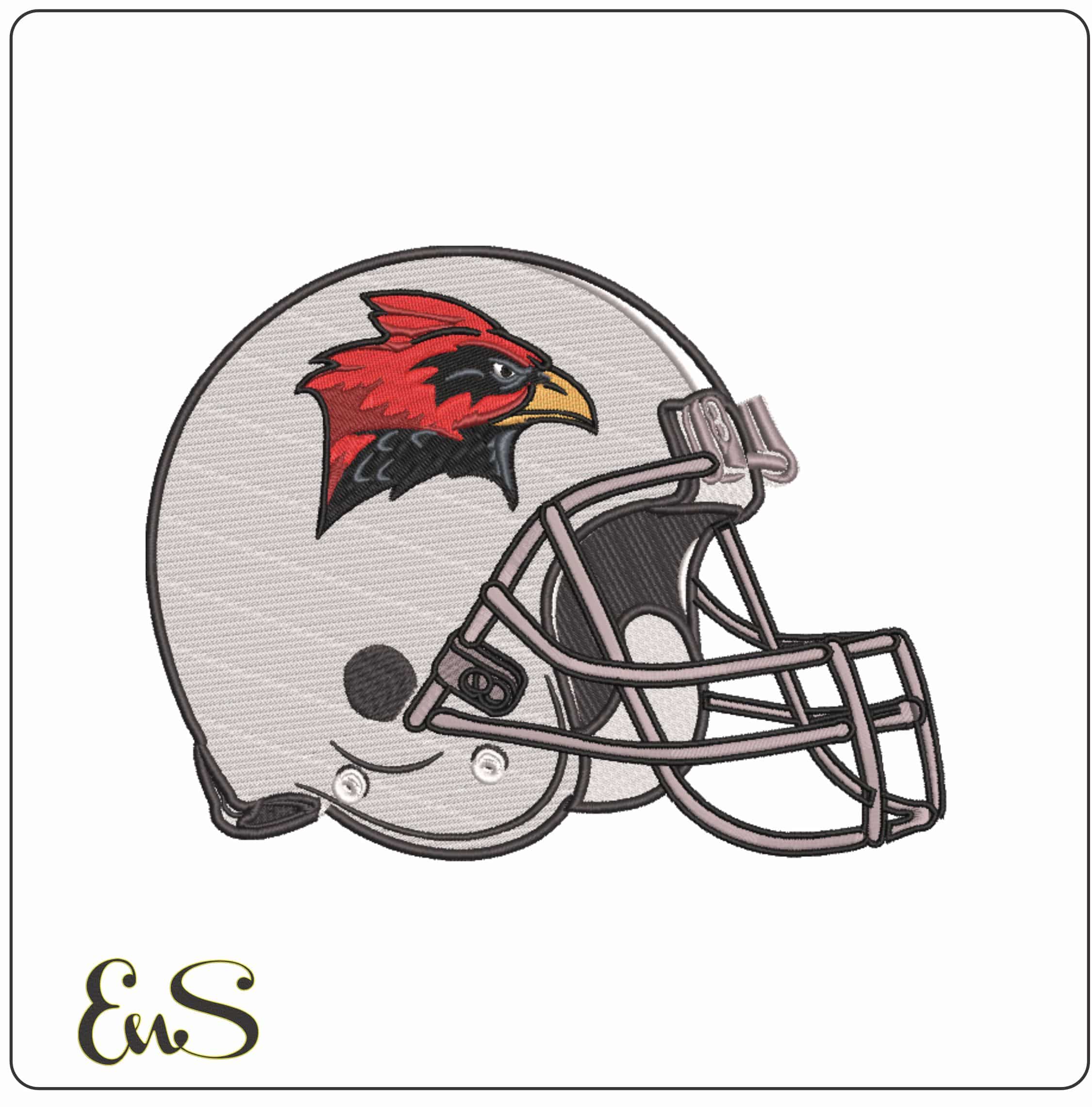 AF Helmet Incarnate Word Cardinals 2004 to 2011  - Elegant embroidery design file-instant download