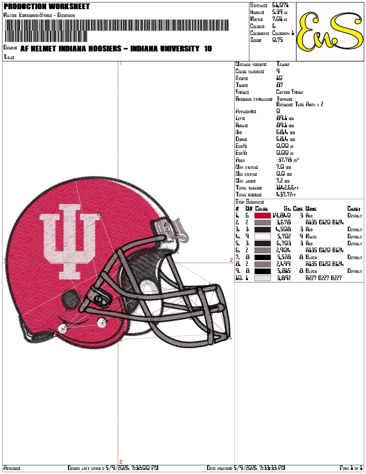 AF Helmet Indiana Hoosiers Indiana University  - Elegant embroidery design file-instant download — view 3