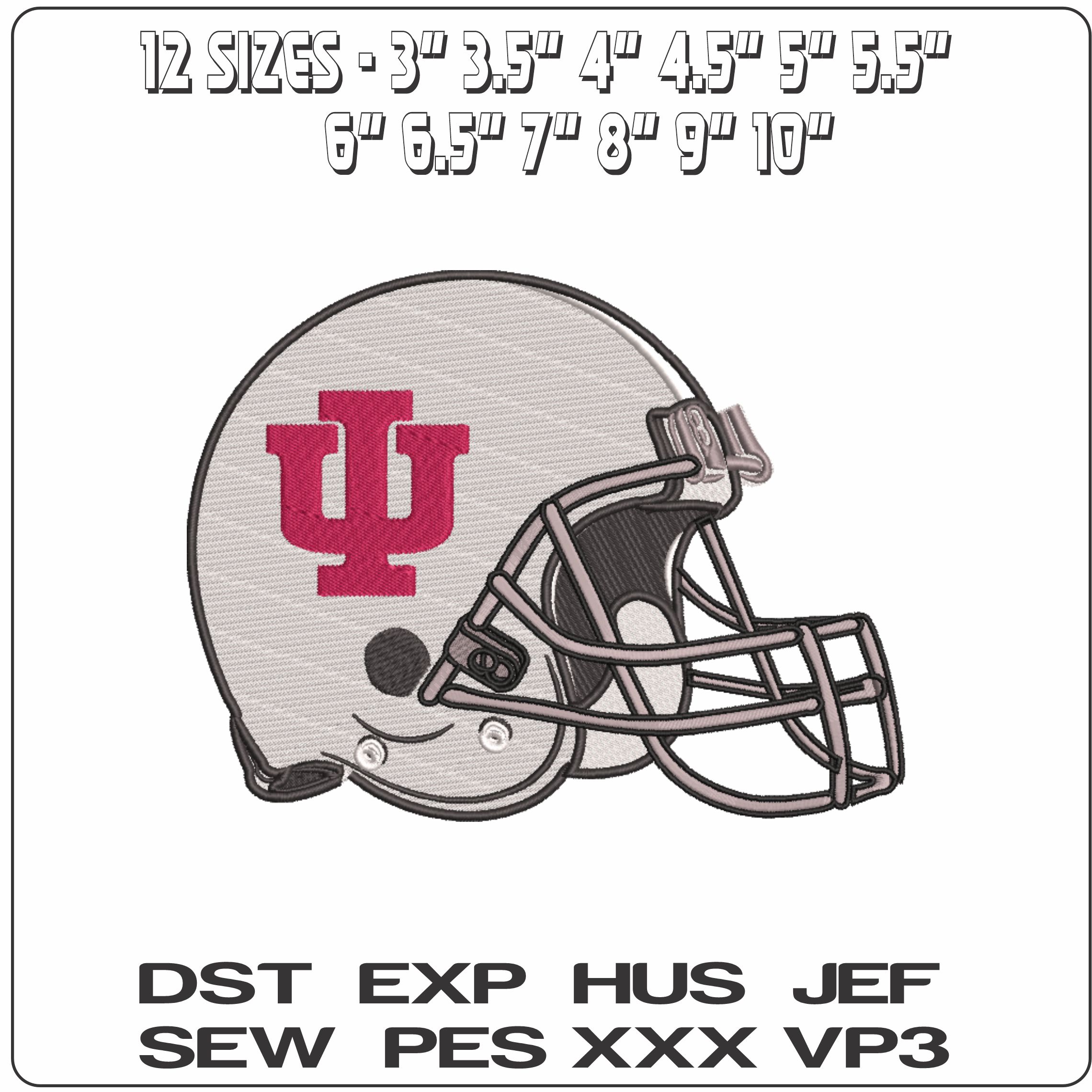 AF Helmet Indiana Hoosiers 1946 to 1979  - Elegant embroidery design file-instant download — view 2